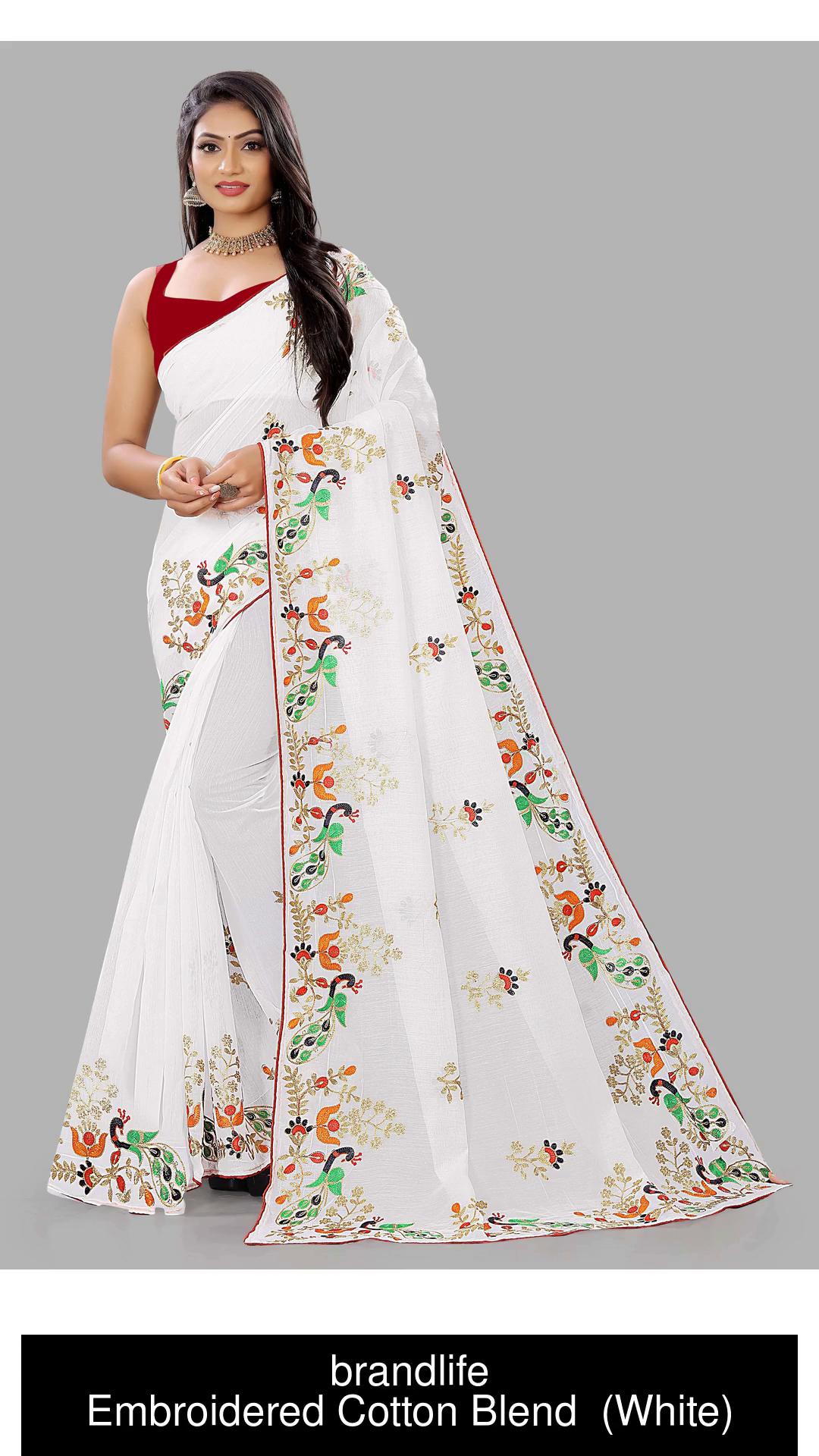 Flipkart white deals cotton sarees