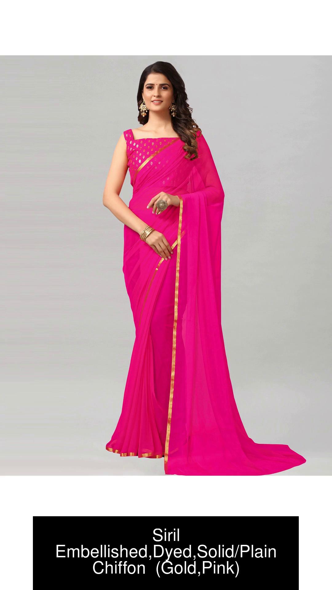 Solid/Plain Bollywood Chiffon, Georgette Saree