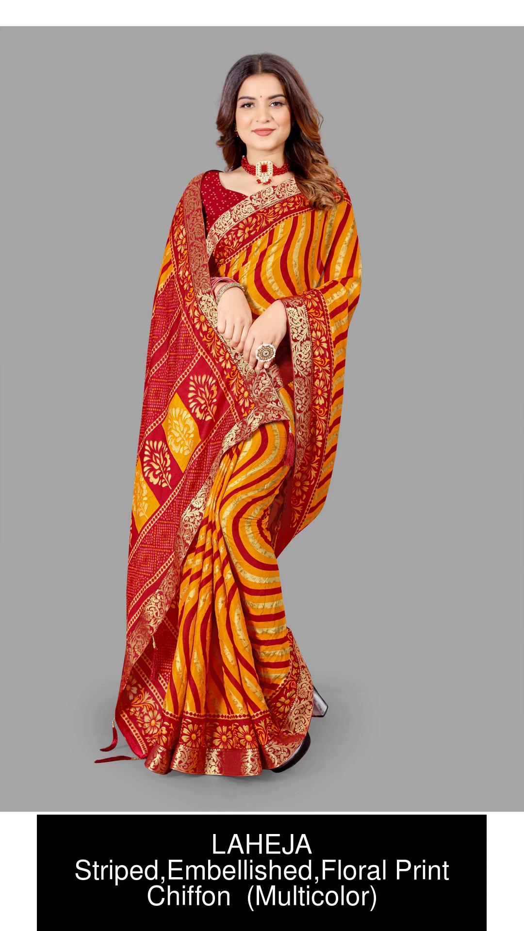 Chunri print clearance chiffon saree