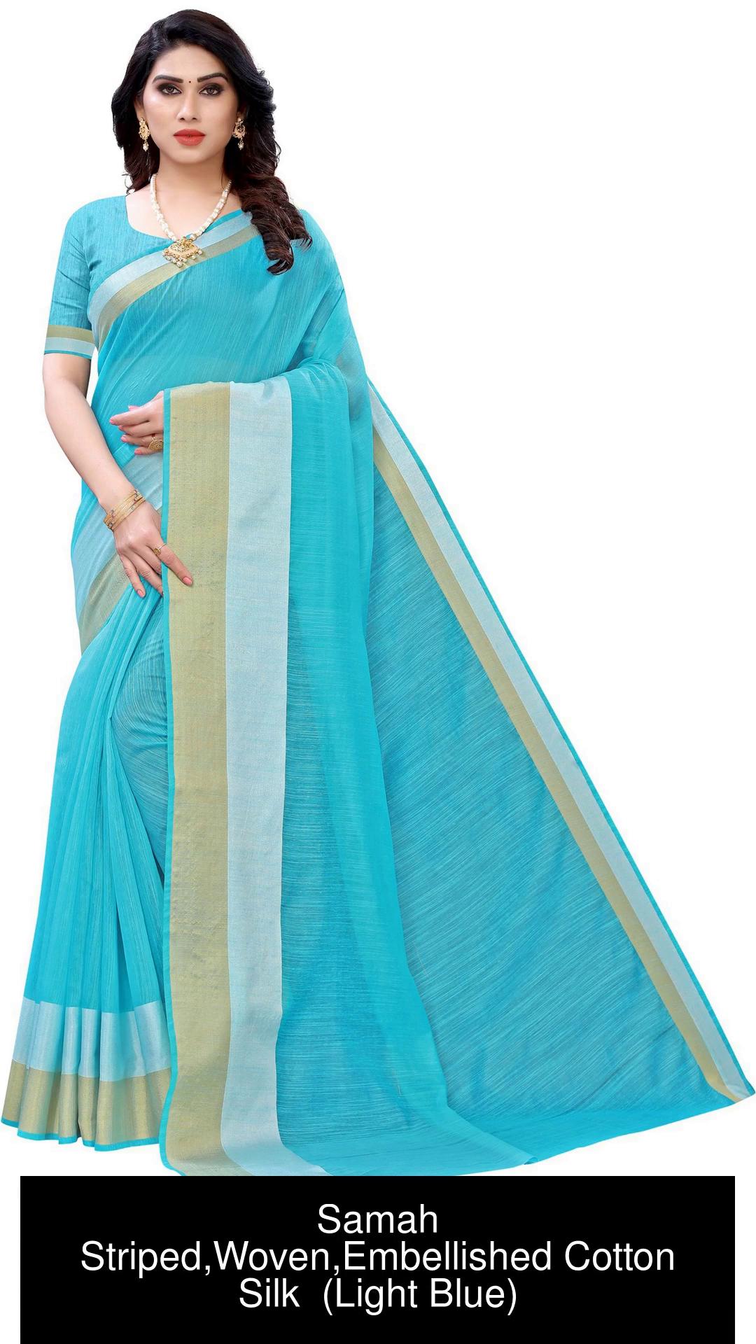  CRAZYBACHAT Women's Cotton Blended Fabric Saree