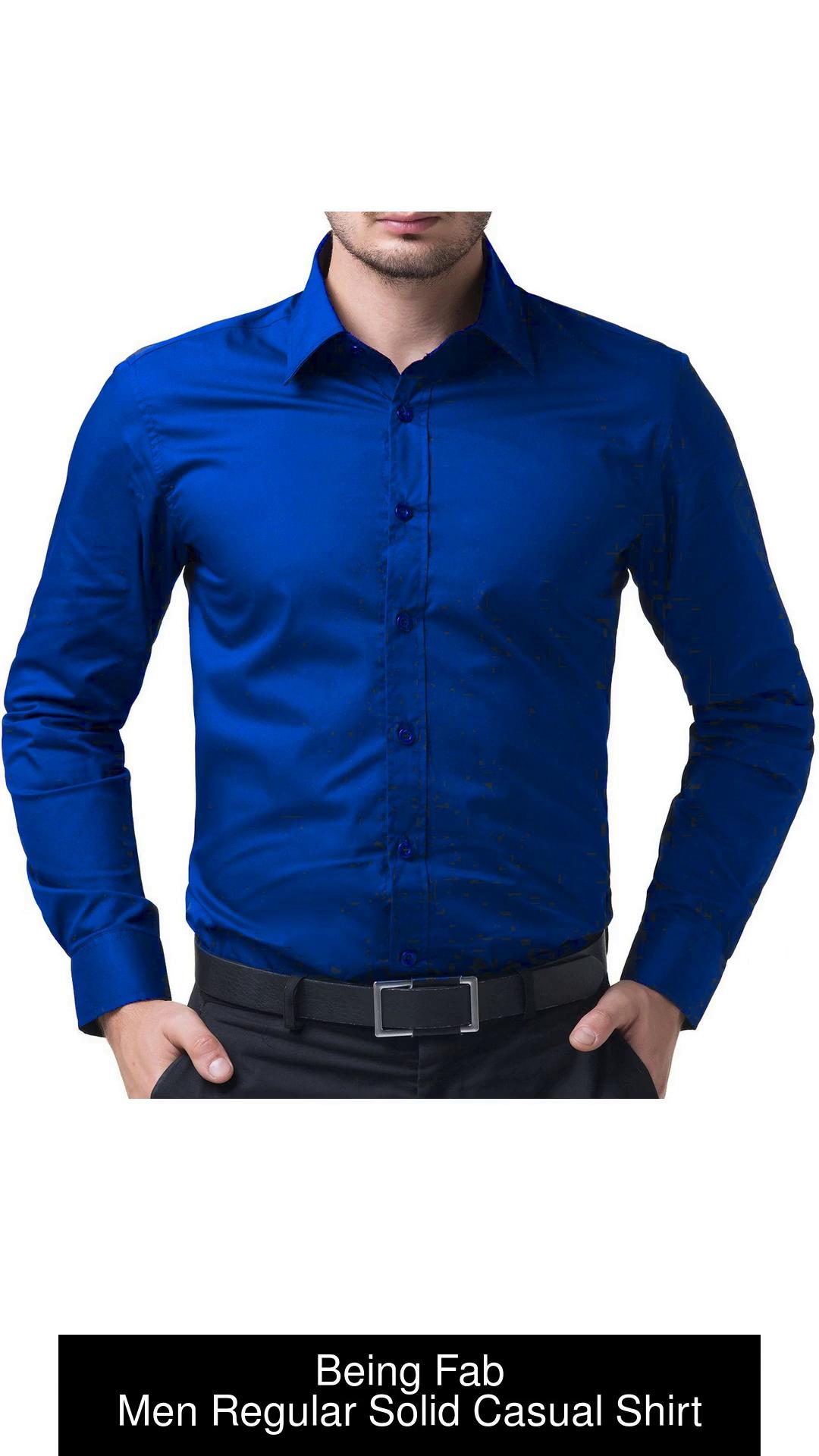 Buy Being Fab Men Regular fit Formal Shirt  Blue Online at Low Prices in  India  Paytmmallcom