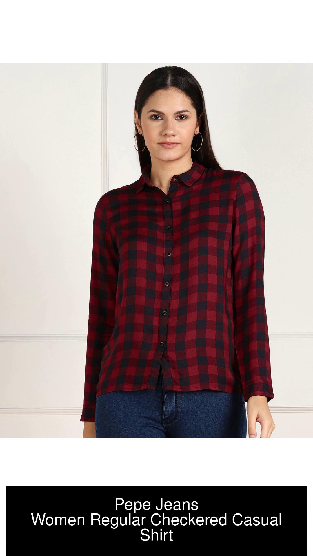 Pepe Jeans Women Checkered Casual Red Shirt - Buy Pepe Jeans Women