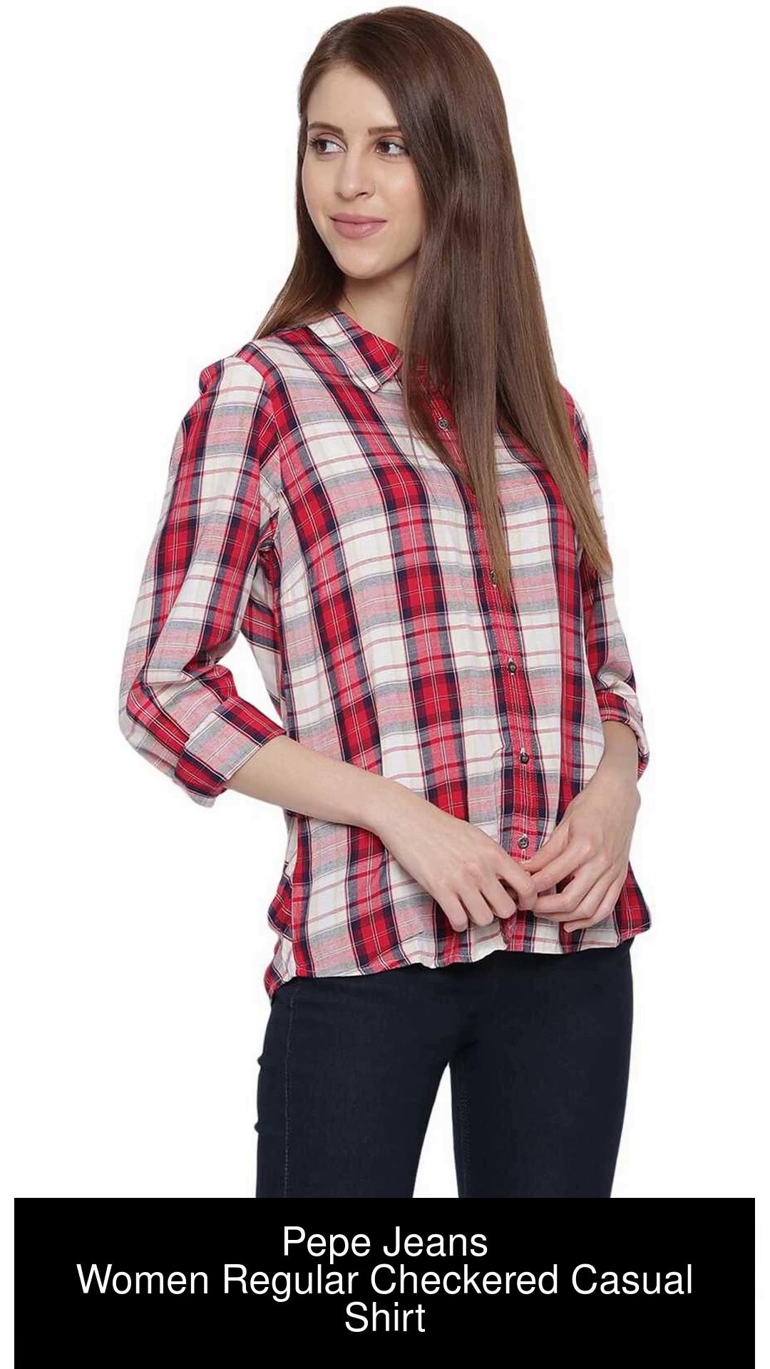 Pepe Jeans Women Checkered Casual Red Shirt - Buy Pepe Jeans Women