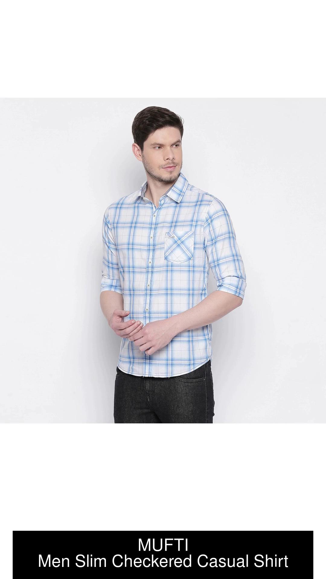 Buy Black & White Graphic Check Slim Fit Casual Shirt Online at Muftijeans