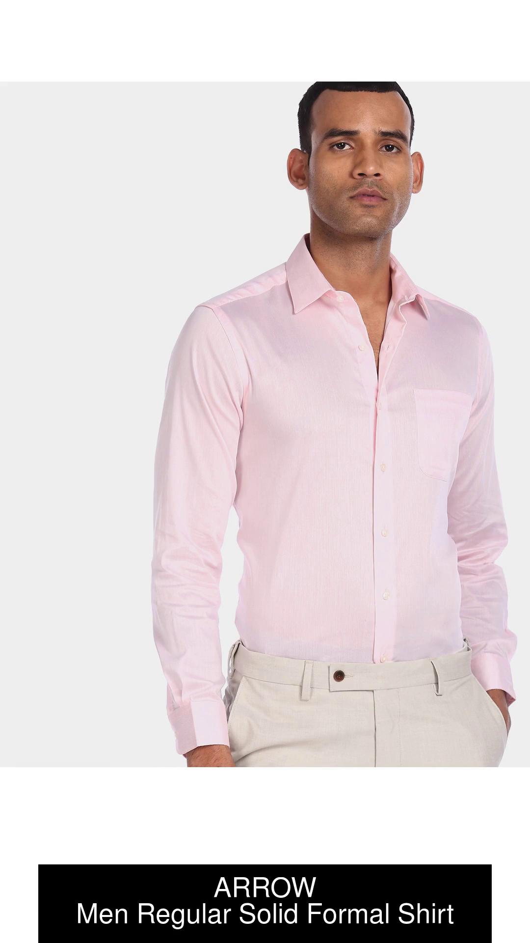 ARROW Men Solid Formal Pink Shirt Buy ARROW Men Solid Formal