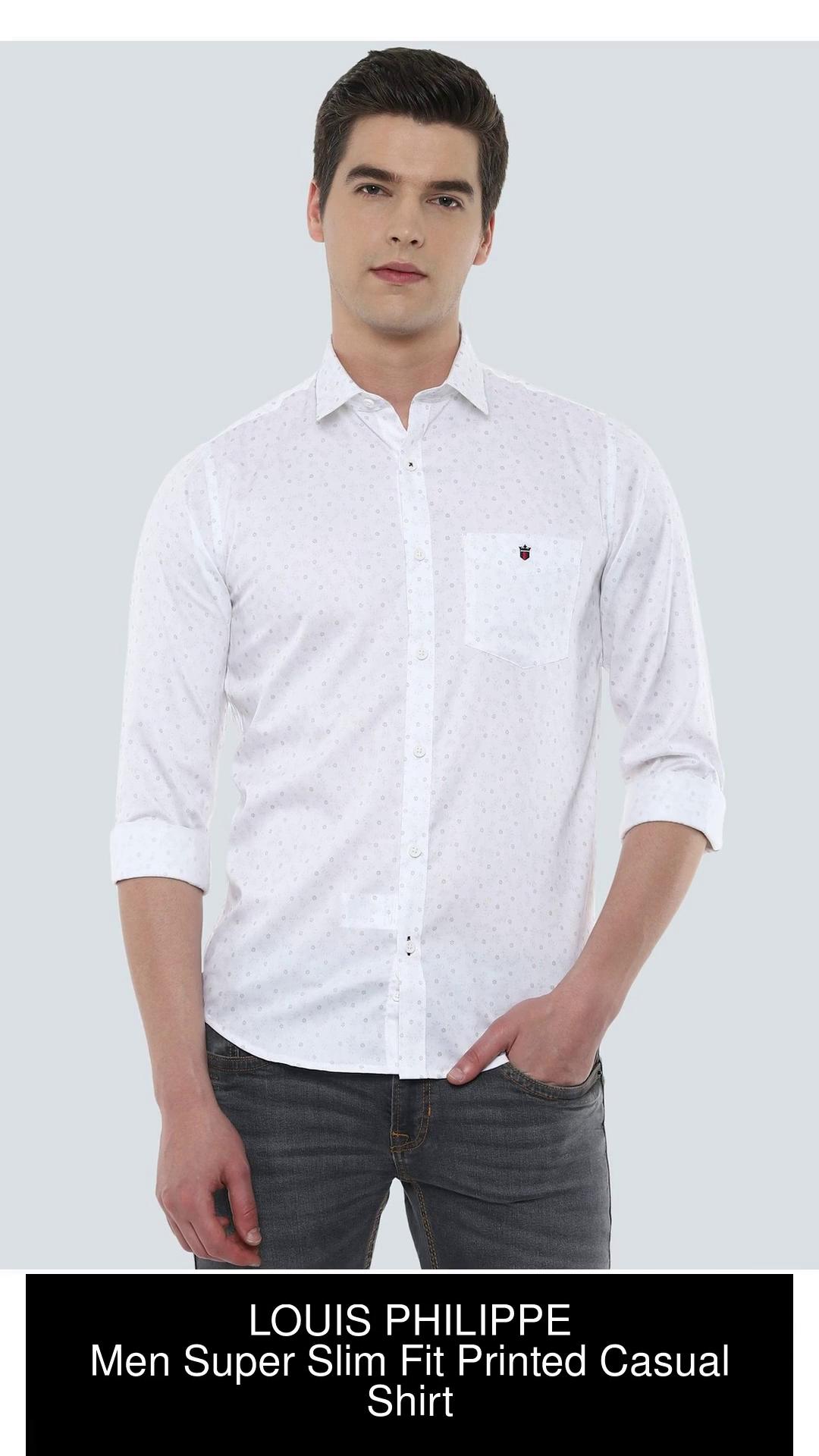 LOUIS PHILIPPE Men Printed Casual White Shirt - Buy LOUIS PHILIPPE
