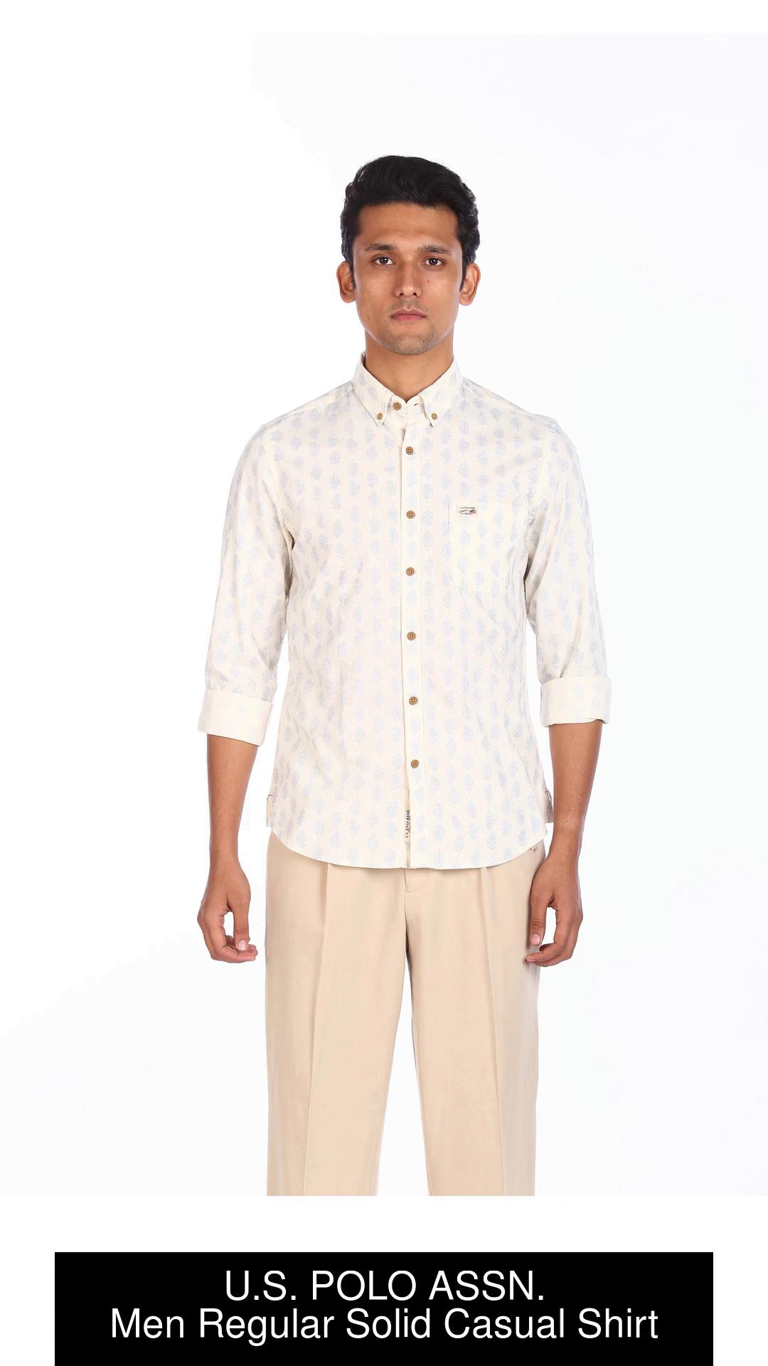 U.S. POLO ASSN. Men Solid Casual White Shirt - Buy U.S. POLO ASSN. Men  Solid Casual White Shirt Online at Best Prices in India