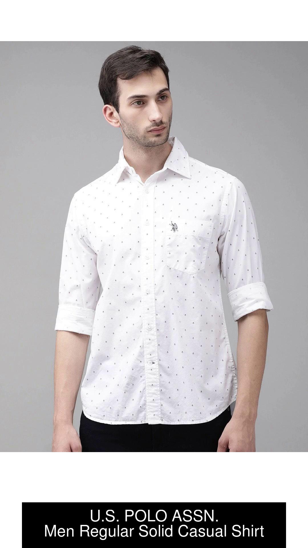 U.S. POLO ASSN. Men Solid Casual White Shirt - Buy U.S. POLO ASSN. Men  Solid Casual White Shirt Online at Best Prices in India