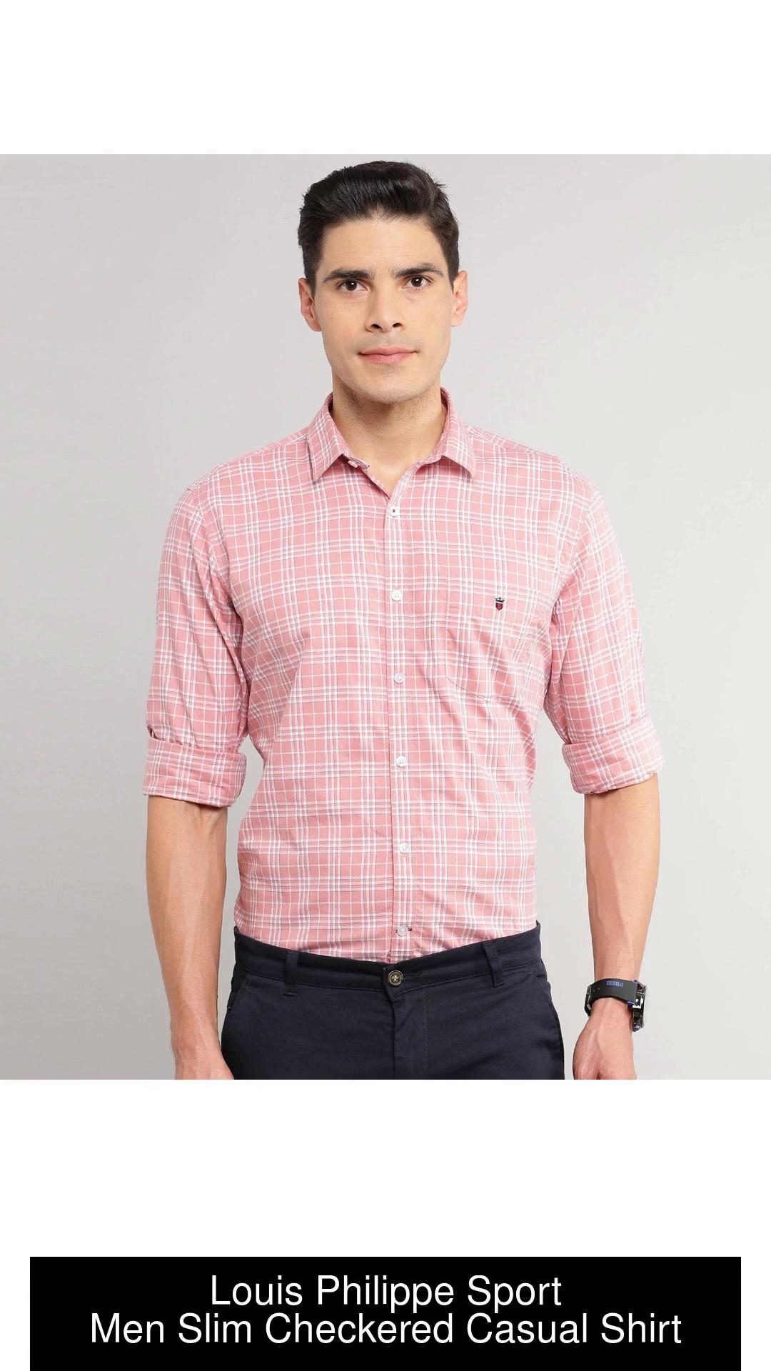 Louis Philippe Sport Men Checkered Casual Pink Shirt - Buy Louis Philippe  Sport Men Checkered Casual Pink Shirt Online at Best Prices in India