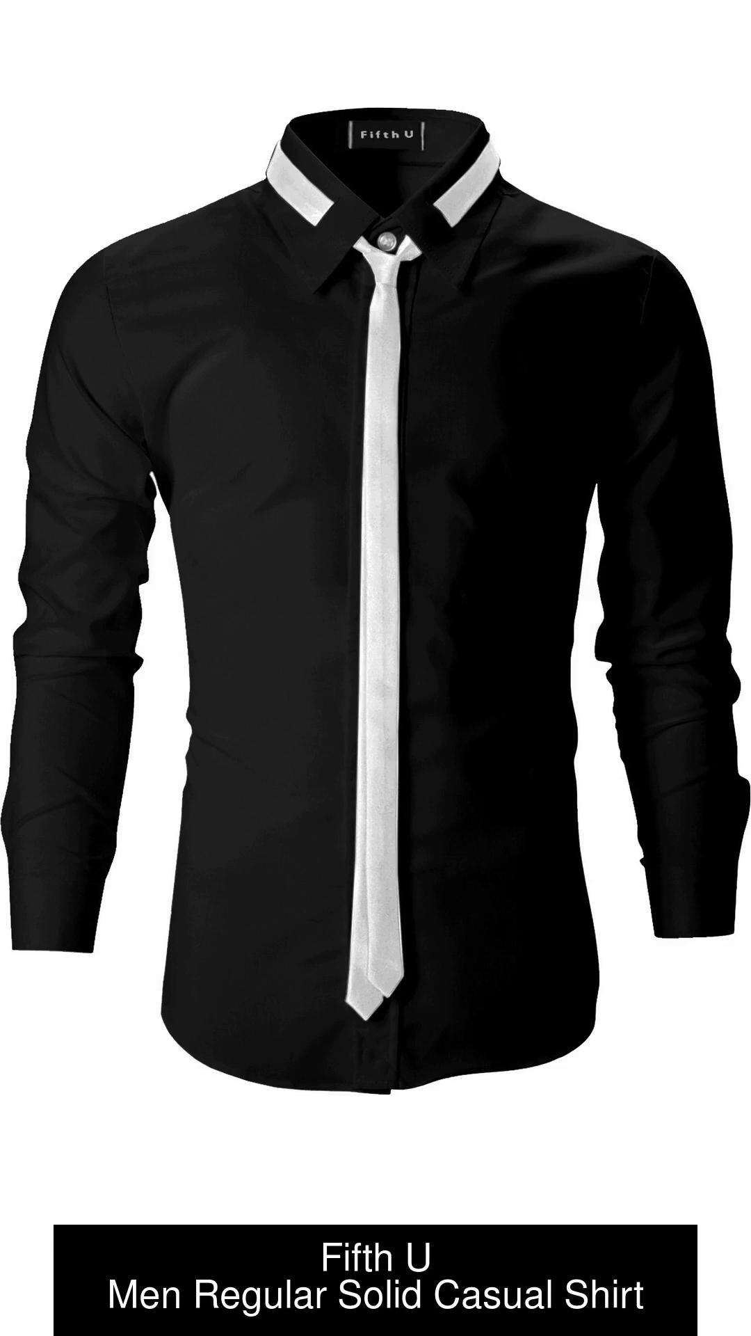 EVIQE Men Solid Casual Black Shirt - Buy EVIQE Men Solid Casual Black Shirt  Online at Best Prices in India