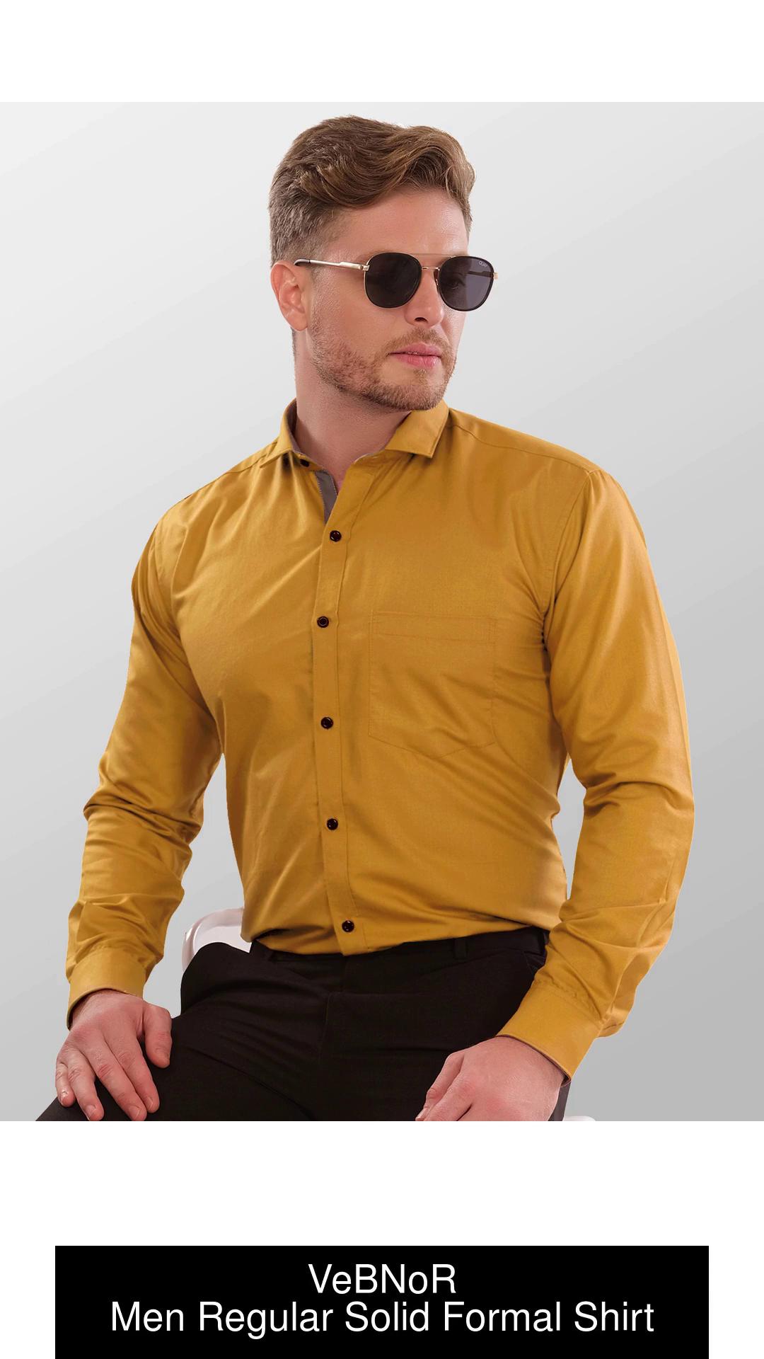 Mustard yellow online mens shirt