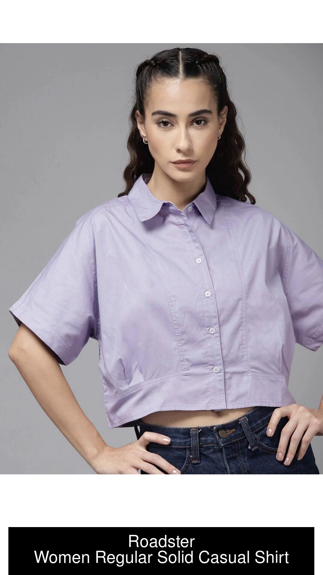 Roadster Women Solid Casual Purple Shirt - Buy Roadster Women Solid Casual  Purple Shirt Online at Best Prices in India