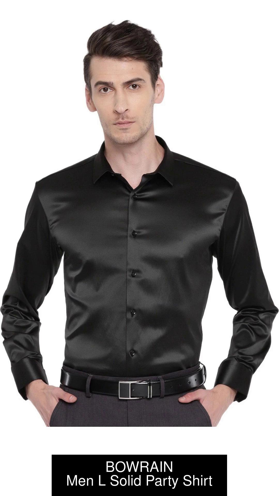 Black shirt for men best sale party wear