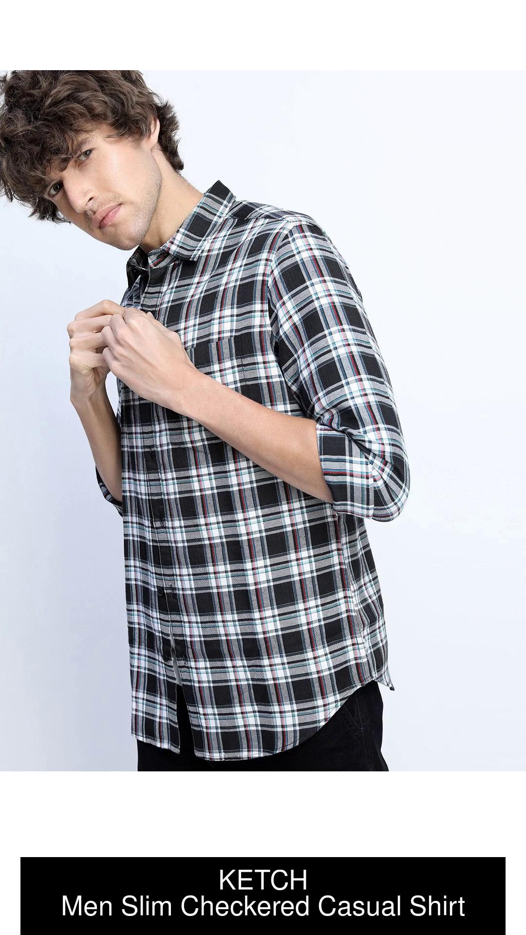 Buy KETCH Men Checkered Casual Multicolor Shirt Online at Best