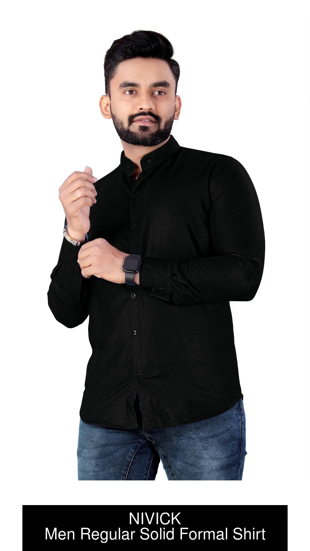 EVIQE Men Solid Casual Black Shirt - Buy EVIQE Men Solid Casual Black Shirt  Online at Best Prices in India