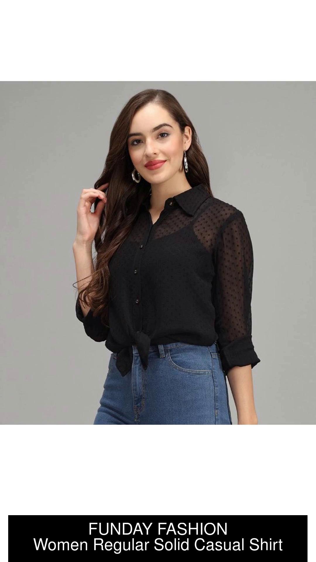 Black casual sale shirt womens