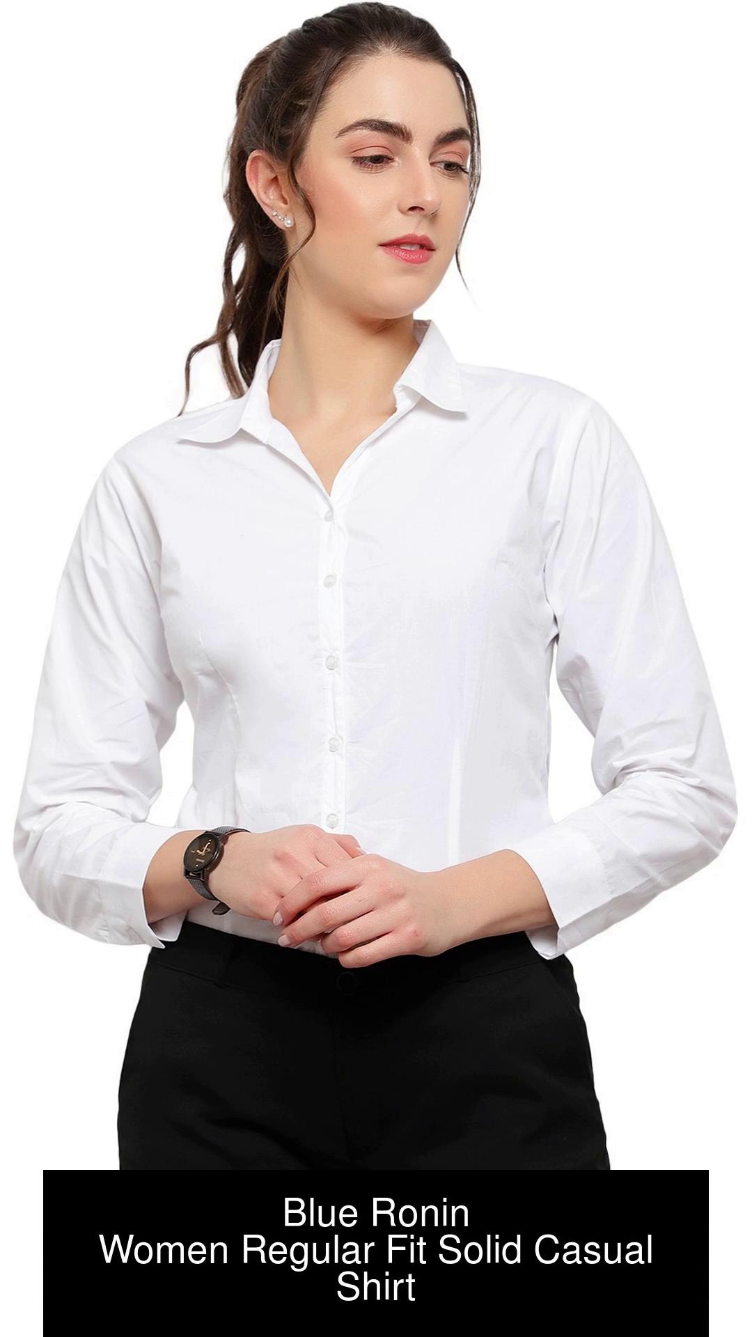 Blue Ronin Women Solid Formal White Shirt Buy Blue Ronin Women