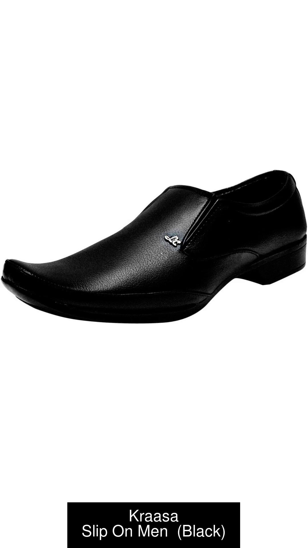 Buy Kraasa Black Slip On Formal Shoes for Men Online at Best