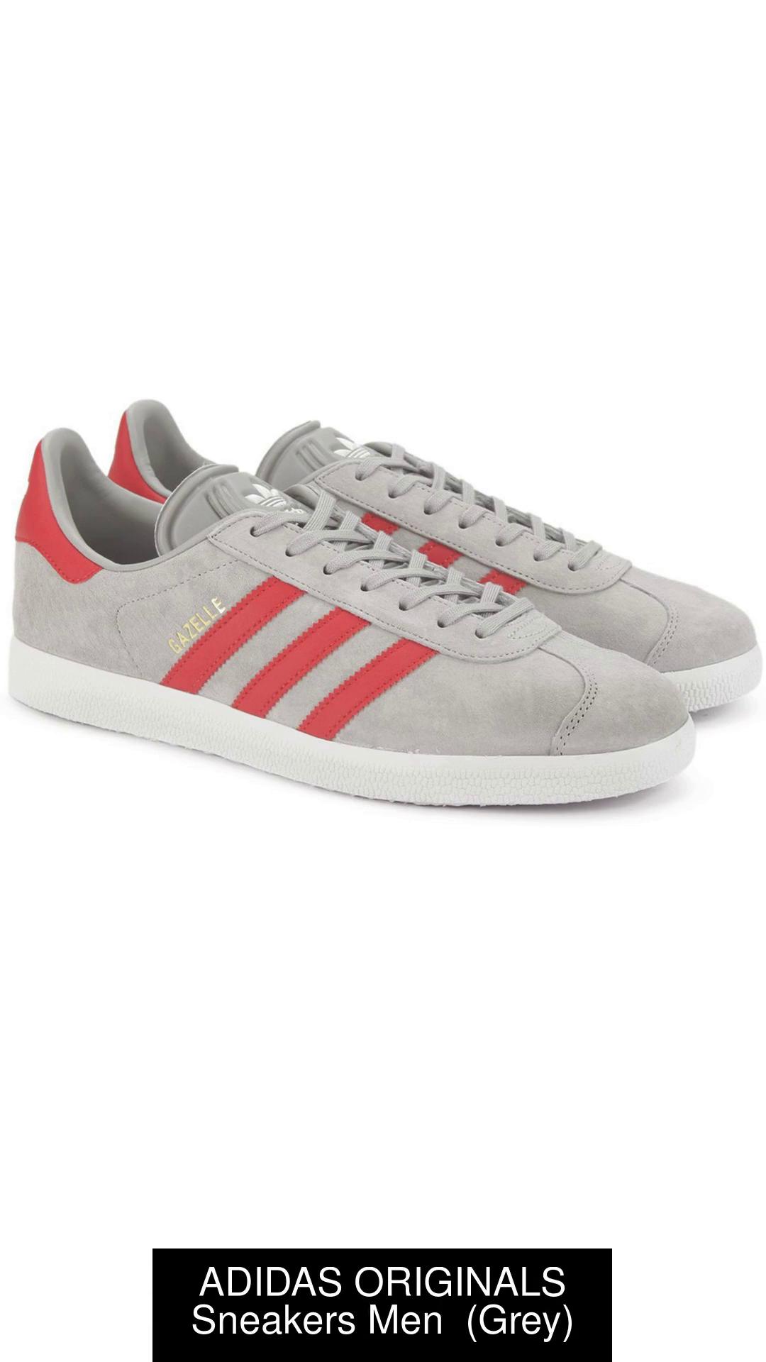 adidas gazelle grey and red mens