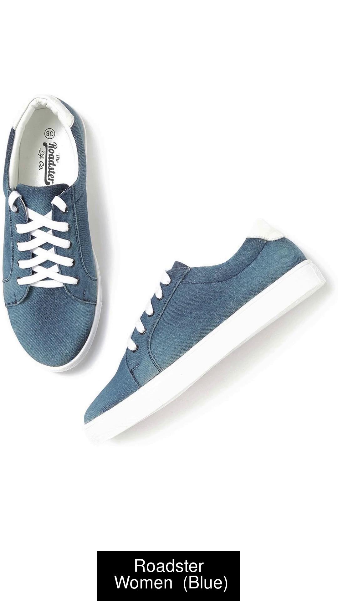 Buy Roadster Women Blue Washed Denim Sneakers - Casual