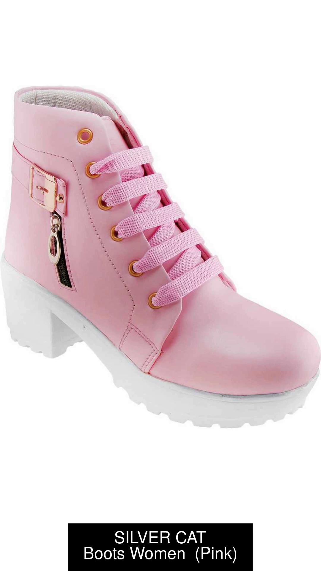 Pink ankle boots ladies sale