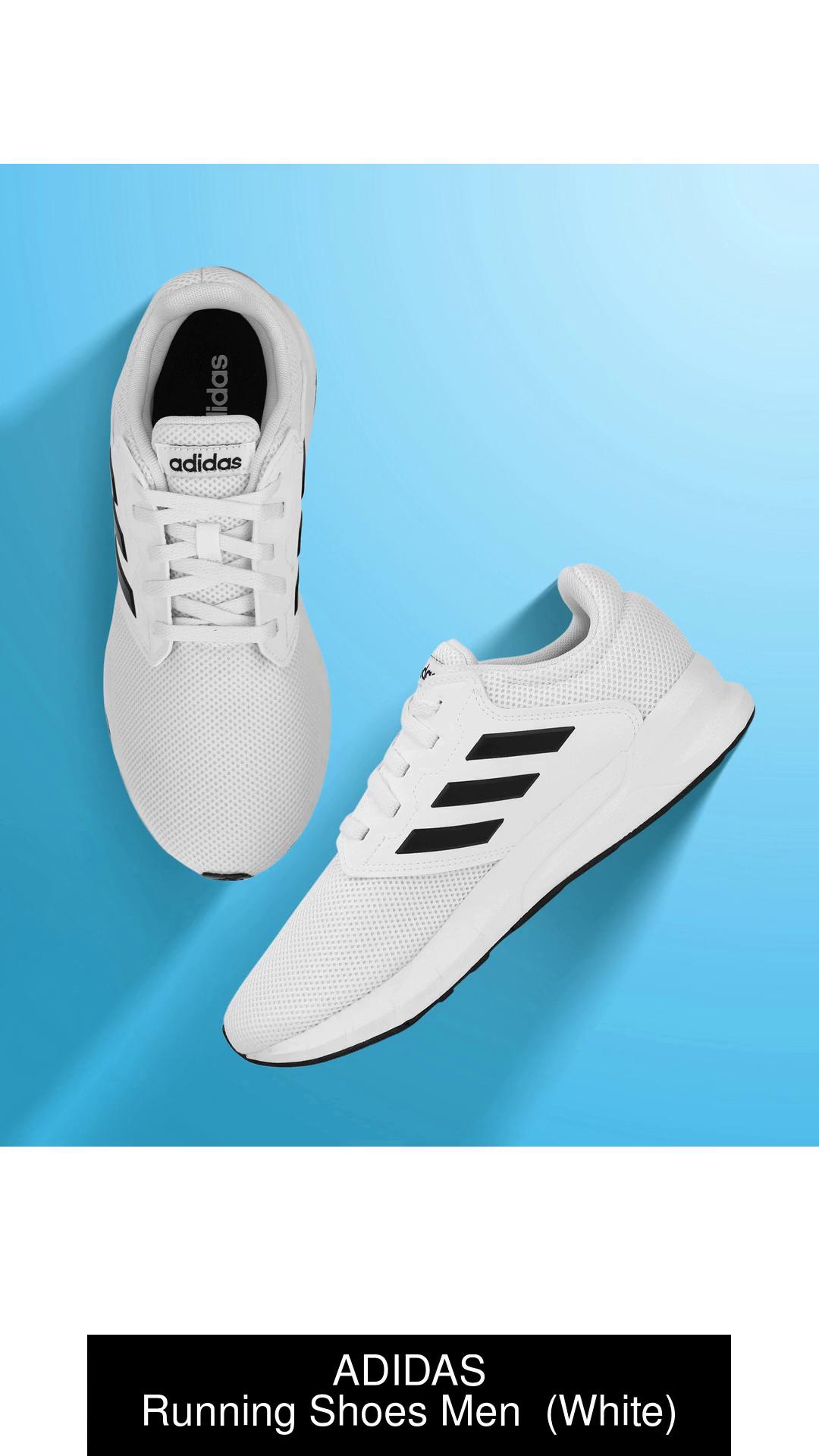 Adidas white black stripes cheap running