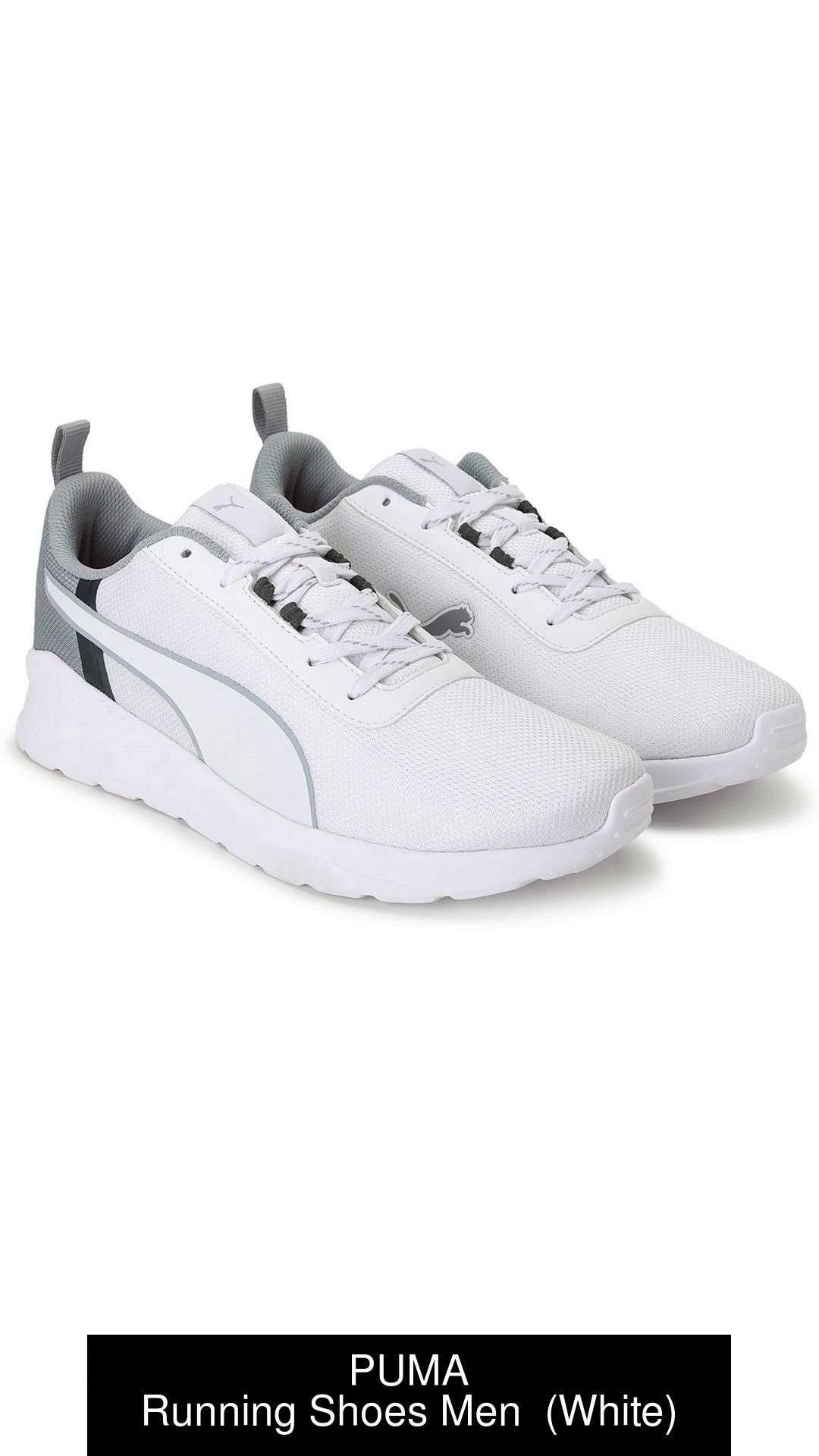 Puma men white store running shoes