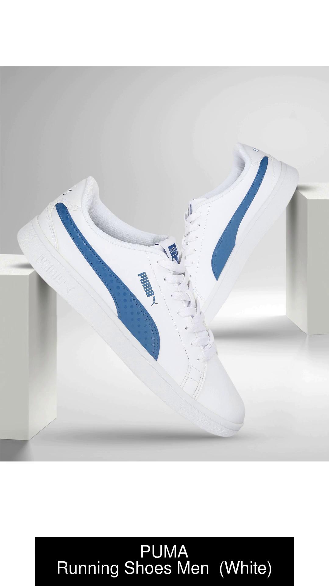 Puma white and store blue sneakers