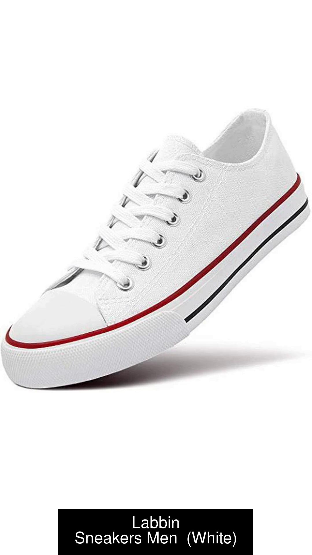 Mens white 2025 canvas trainers