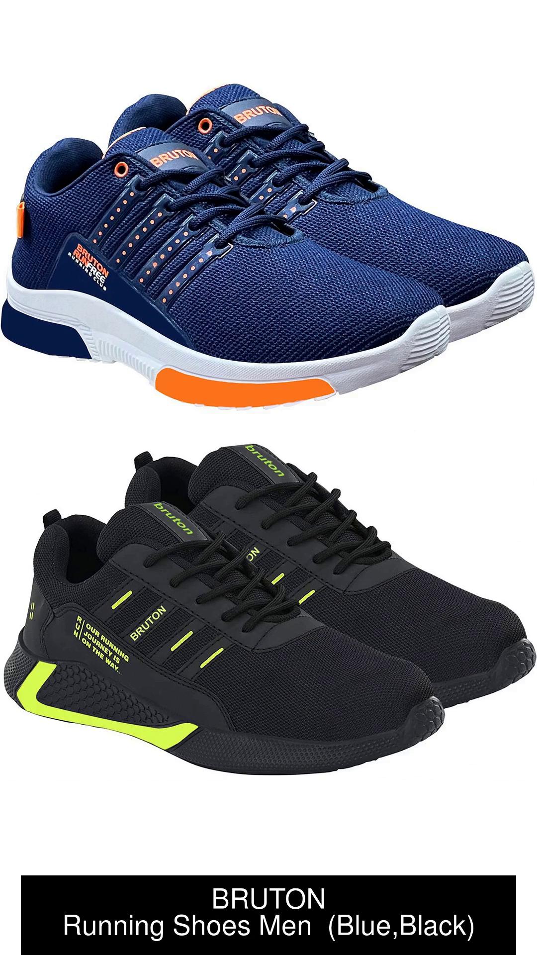 BRUTON Combo Pack of 2 Sports Shoes Running Shoes For Men (Black , Blue)