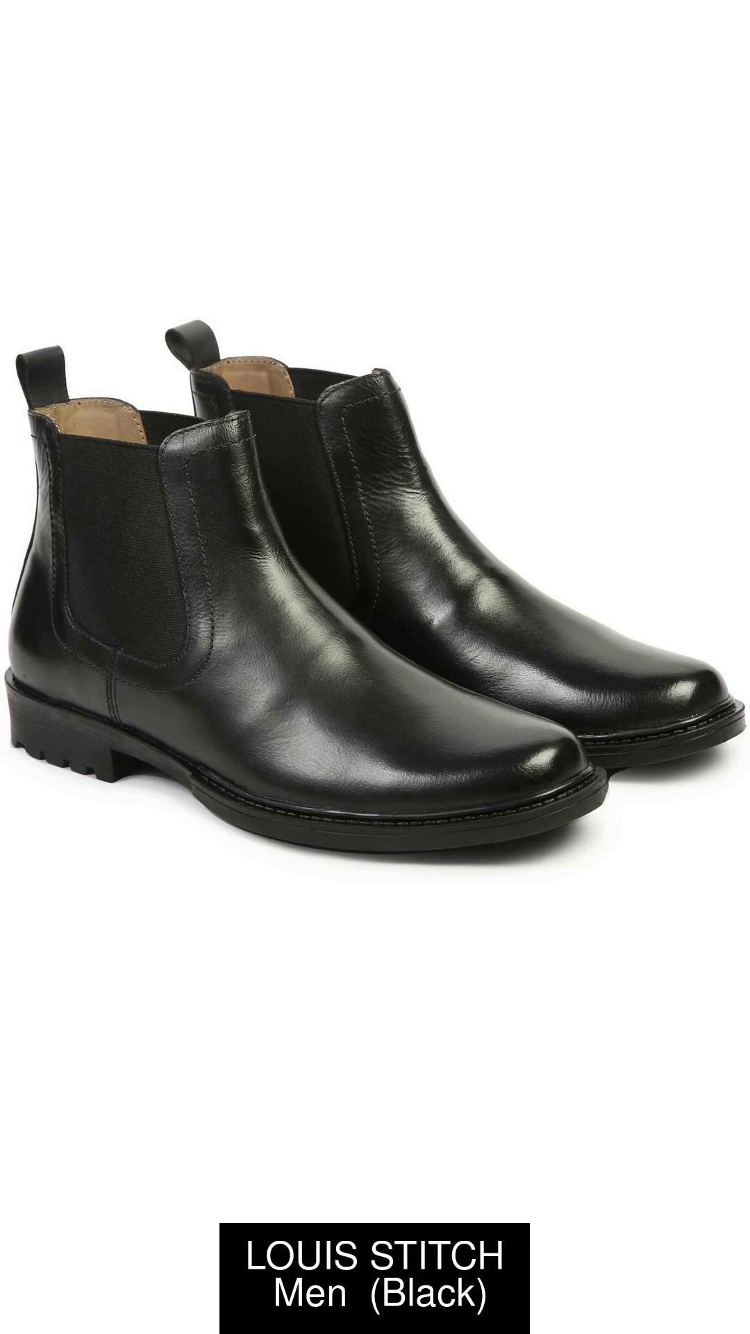 Louis Vuitton Black Leather Greenwich Chelsea Ankle Boots Buckle