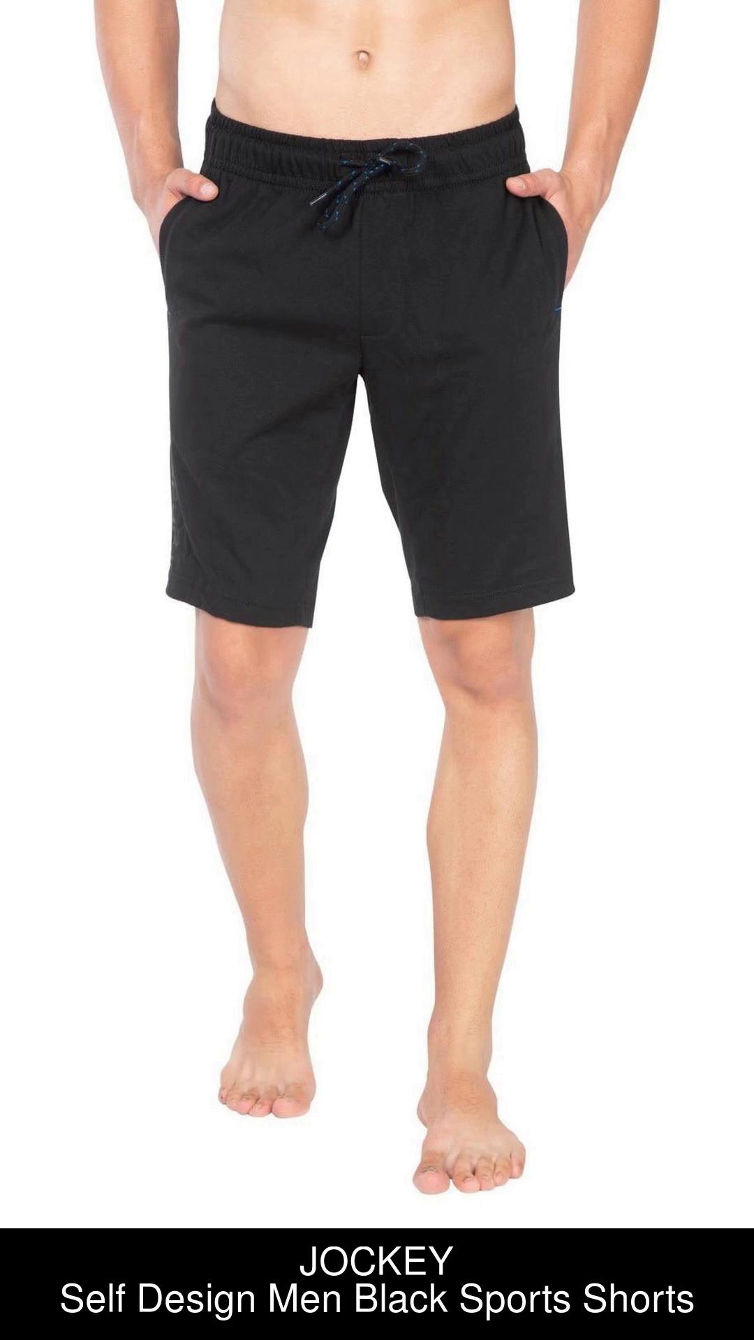 JOCKEY Self Design Men Black Sports Shorts - Buy JOCKEY Self Design Men  Black Sports Shorts Online at Best Prices in India