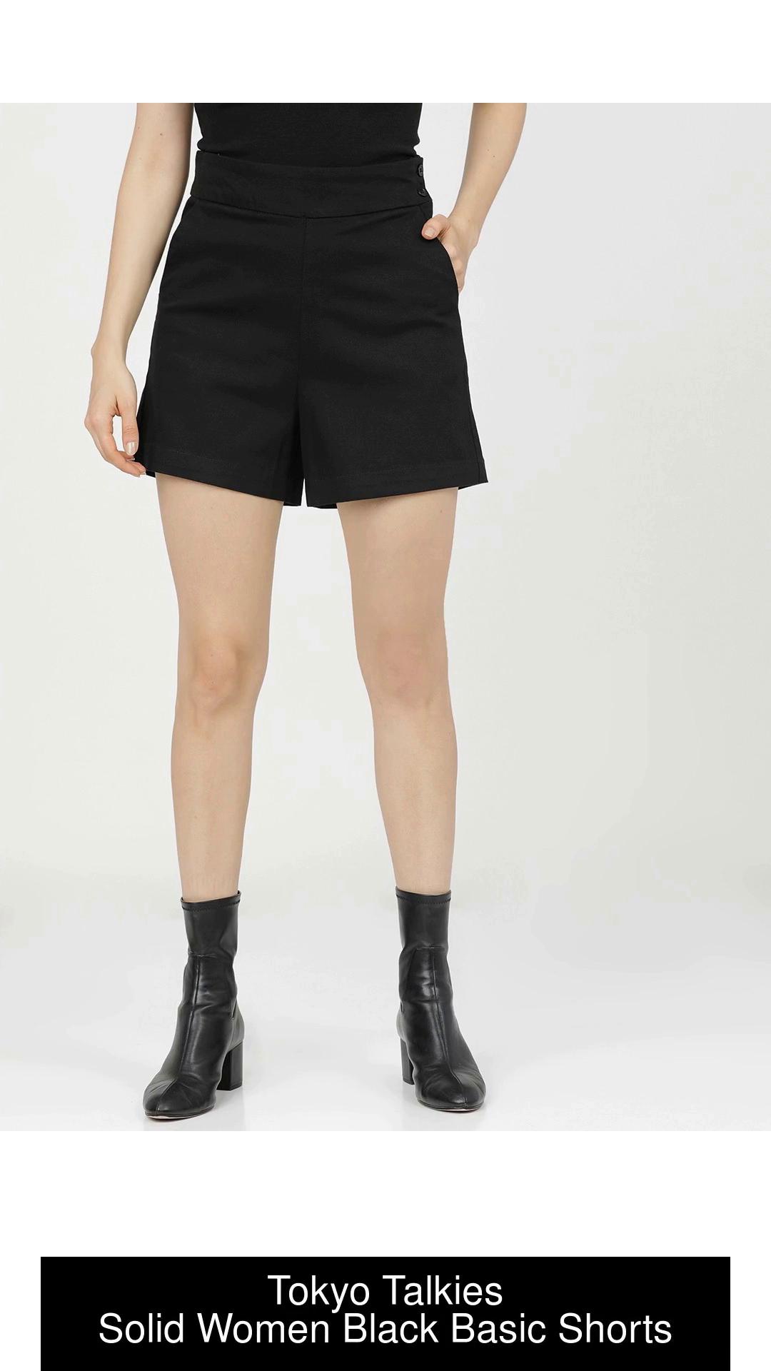 LOSACHE Solid Women Black High Waist Shorts - Buy LOSACHE Solid Women Black High  Waist Shorts Online at Best Prices in India