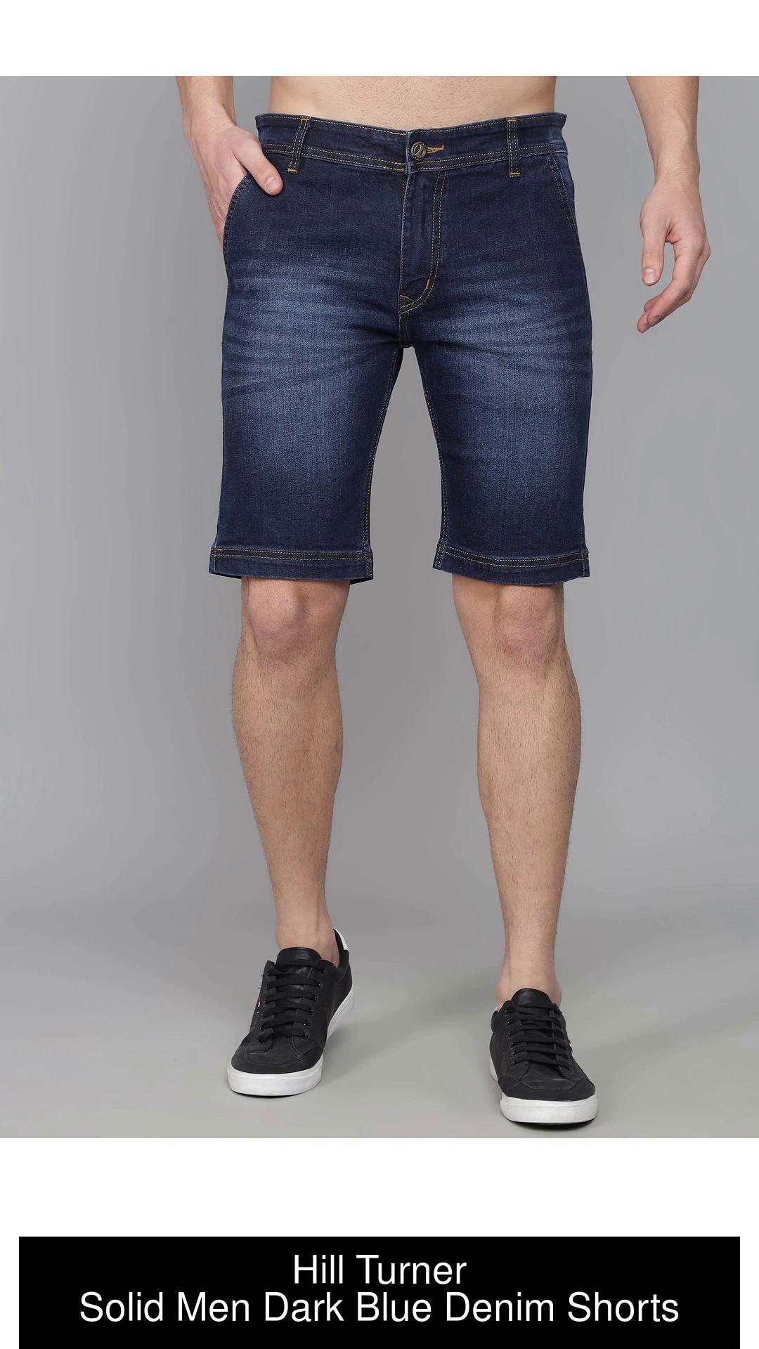 Dark blue denim sales shorts mens