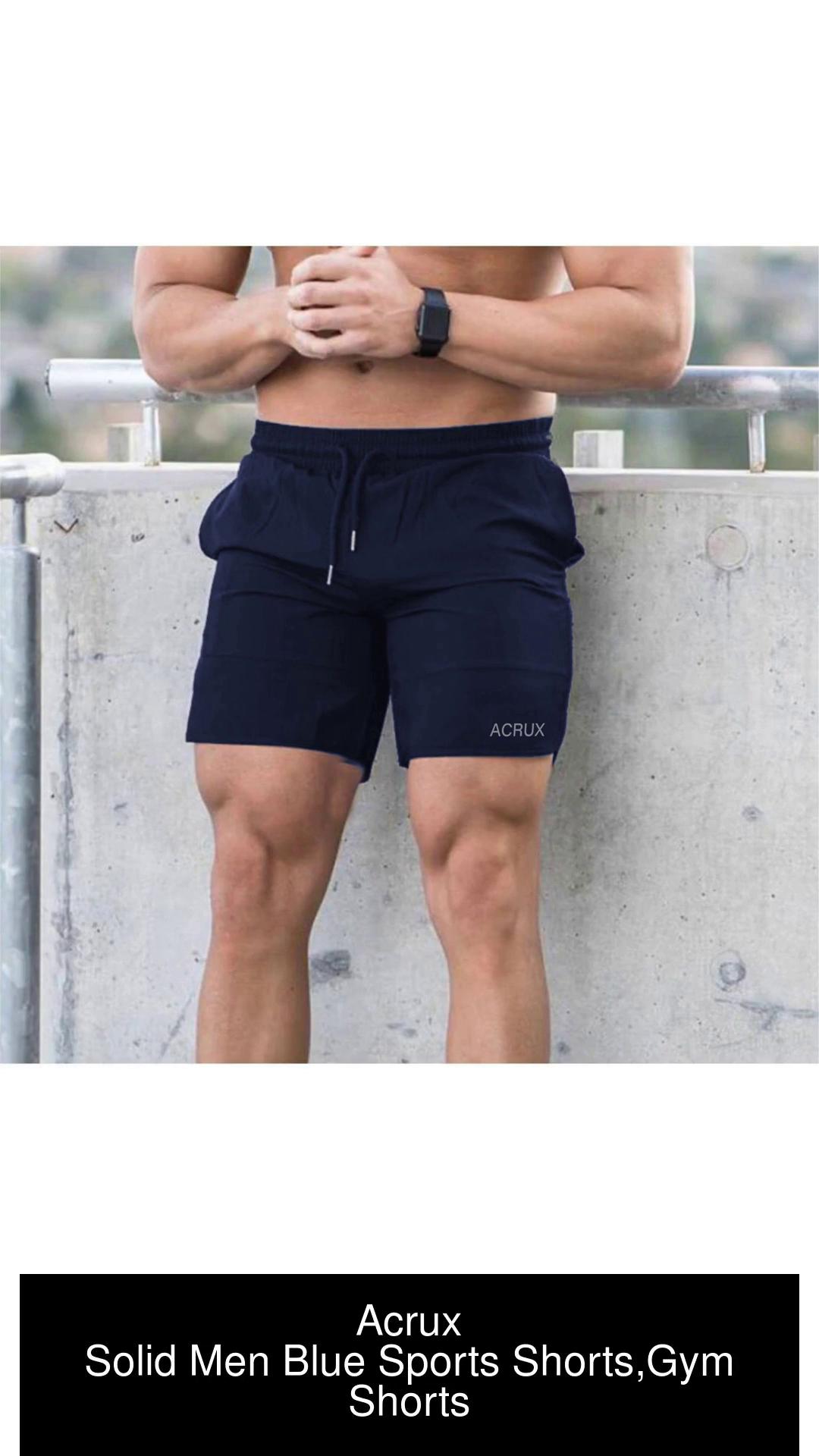 Acrux Solid Men Blue Sports Shorts, Gym Shorts - Buy Acrux Solid