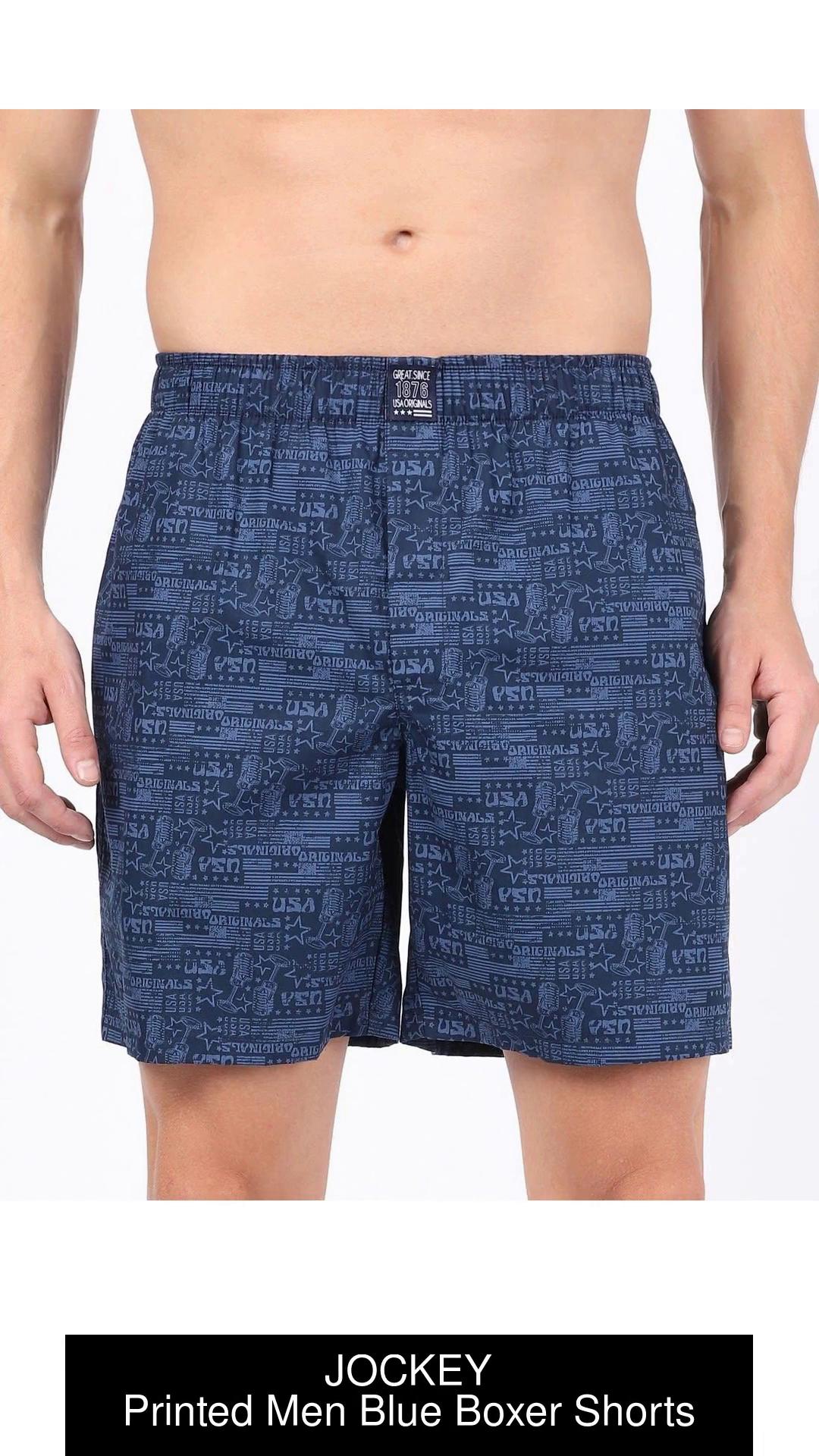 JOCKEY Printed Men Blue Boxer Shorts - Buy JOCKEY Printed Men Blue