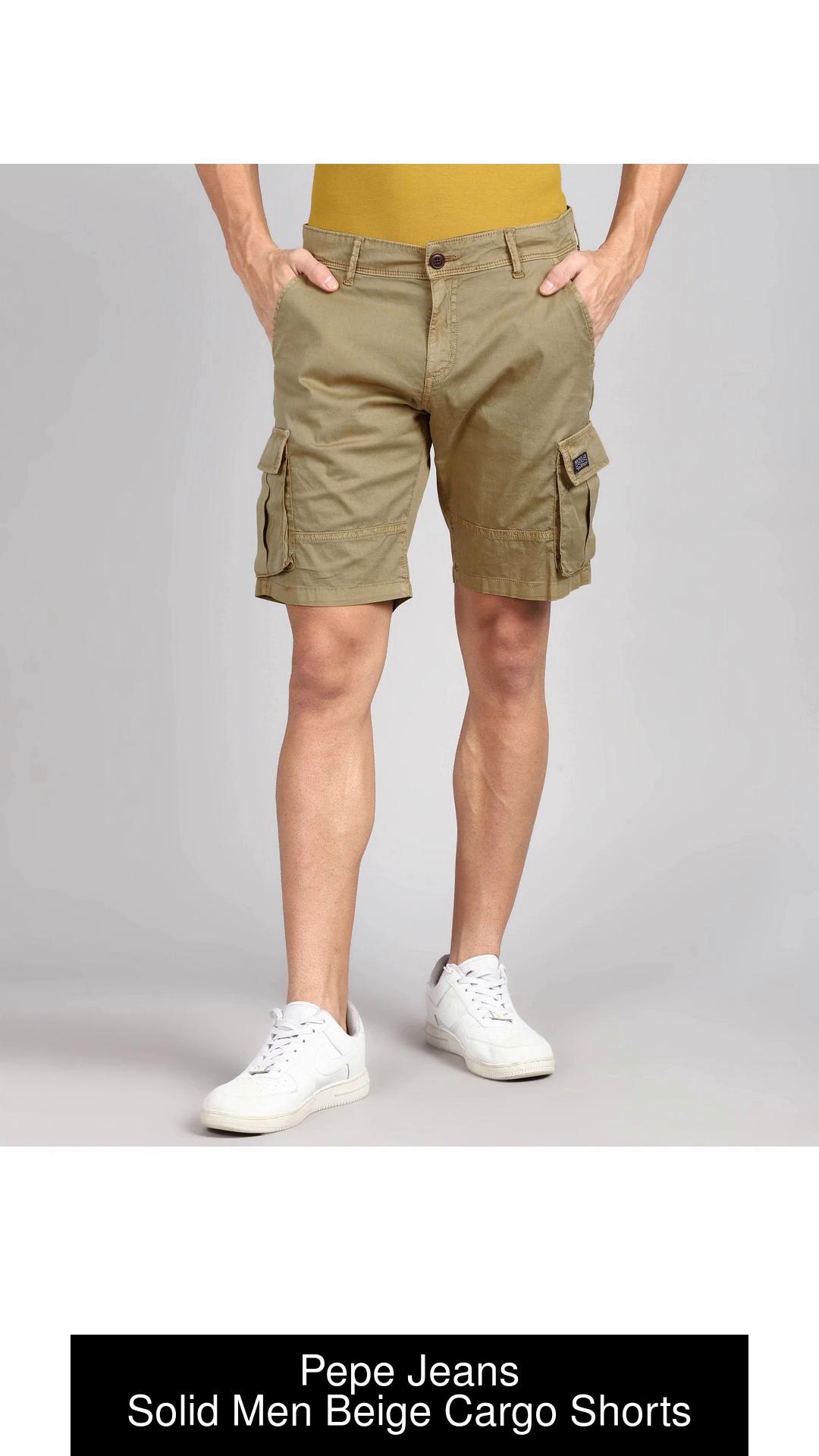 Pepe Jeans Solid Men Beige Cargo Shorts Buy Pepe Jeans Solid Men