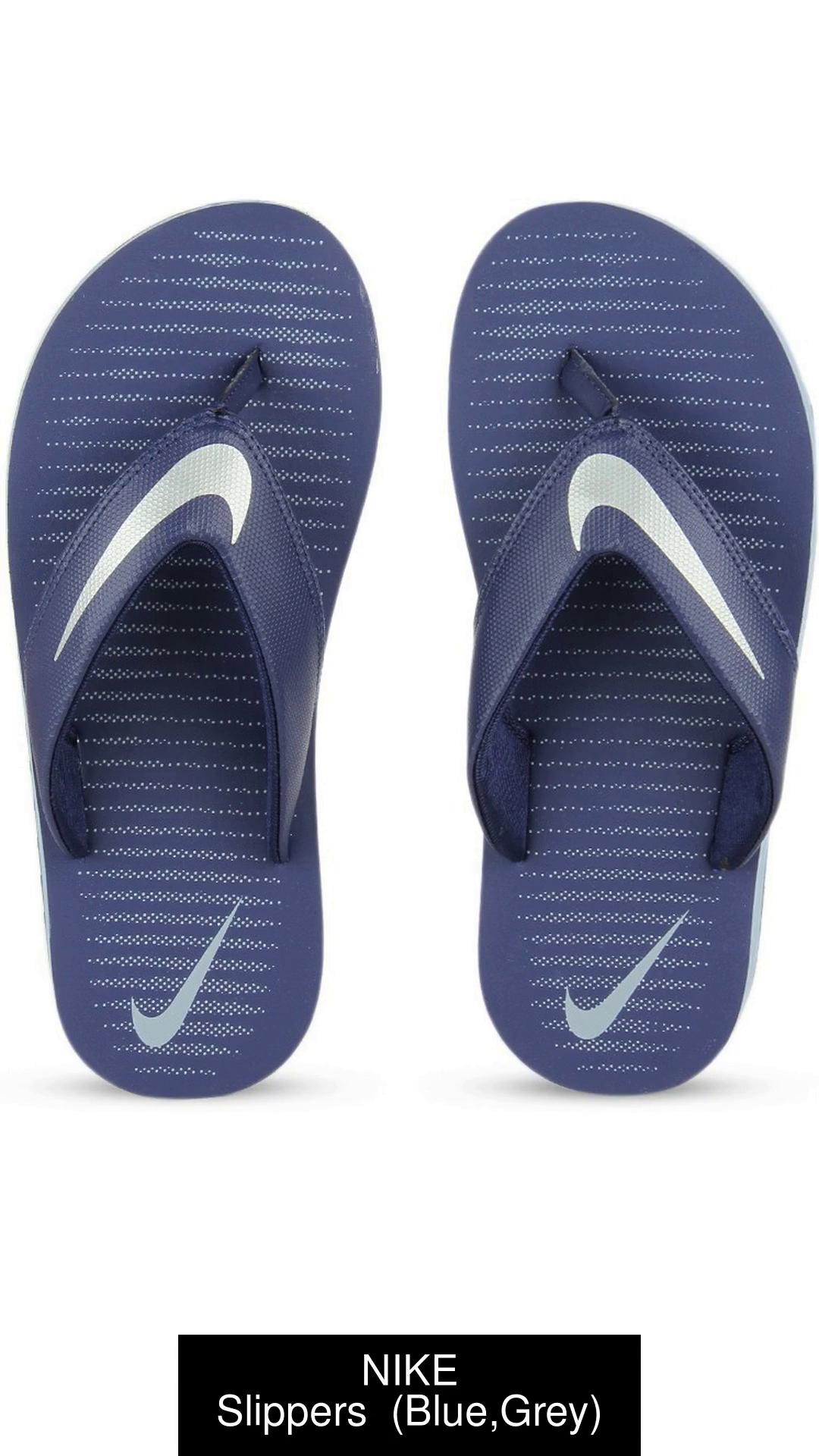 Nike slippers clearance blue and white