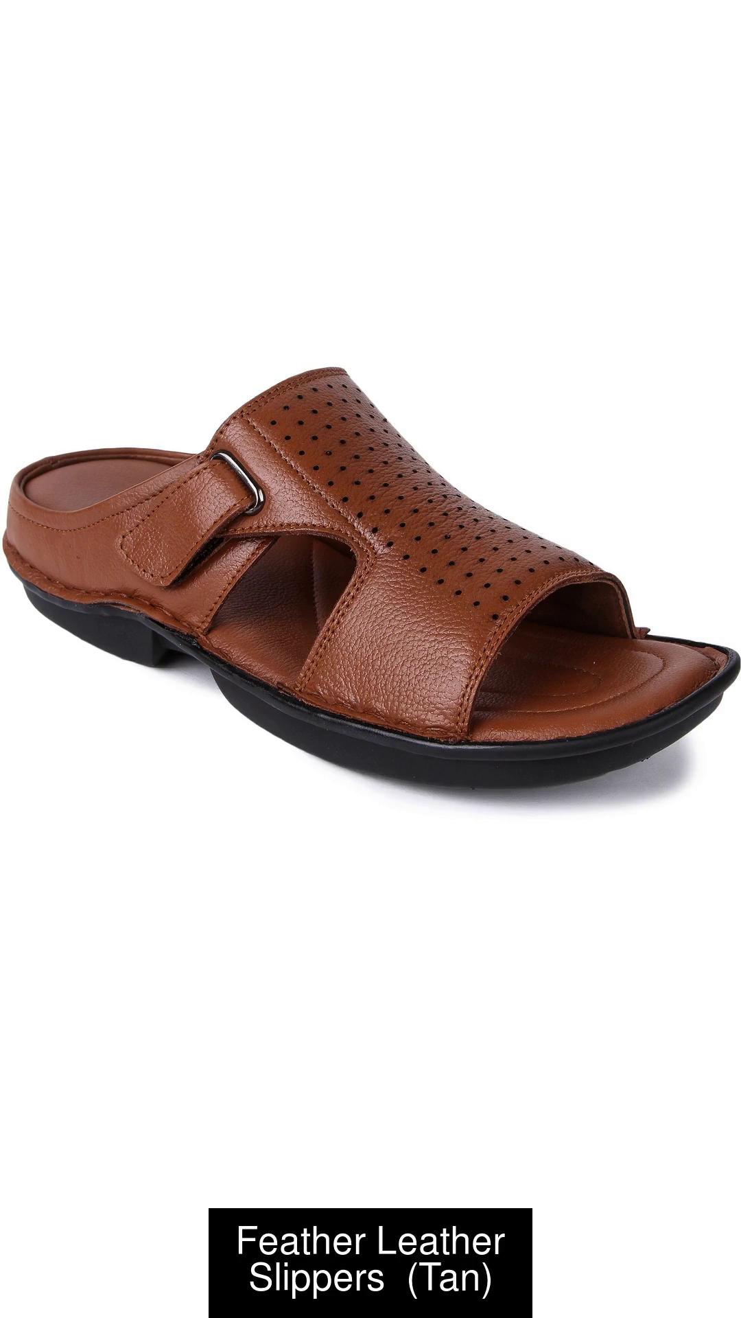 Mens all leather discount slippers