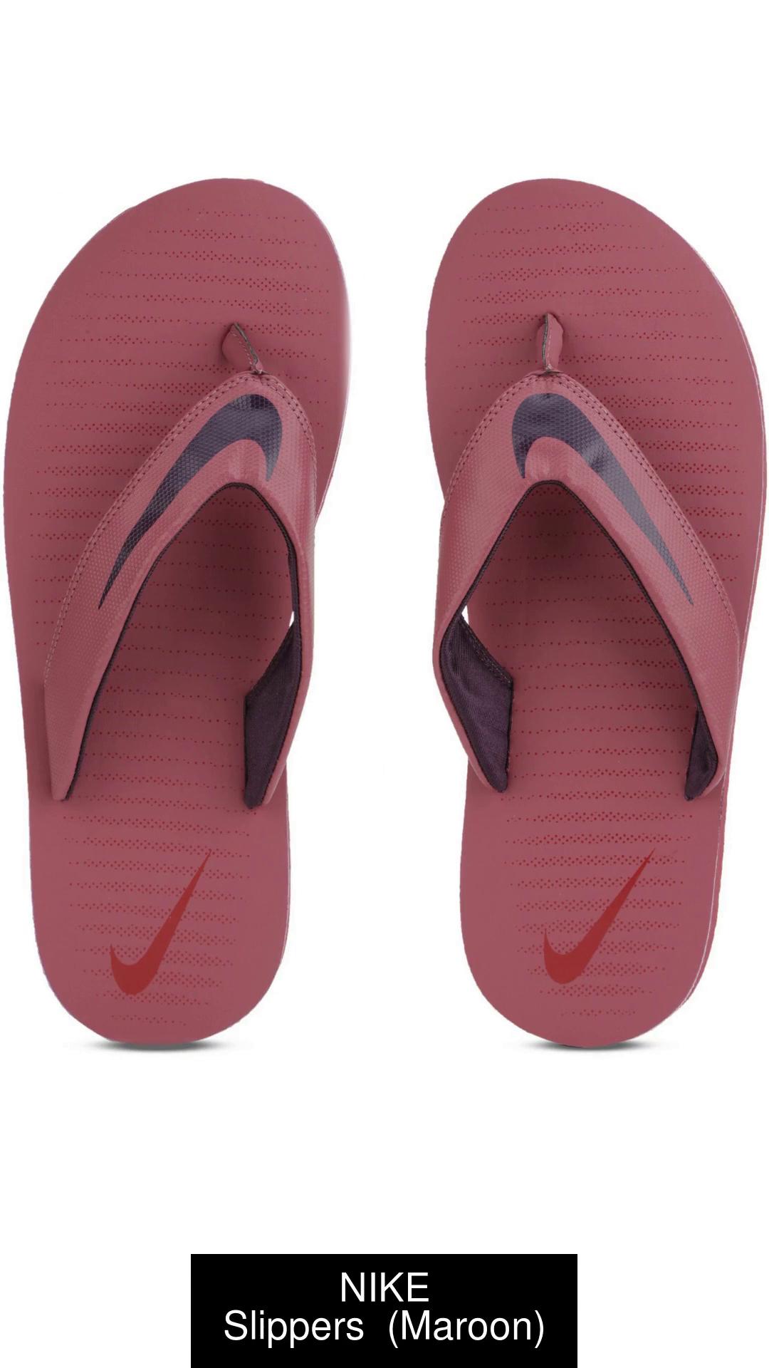 Nike slippers maroon on sale