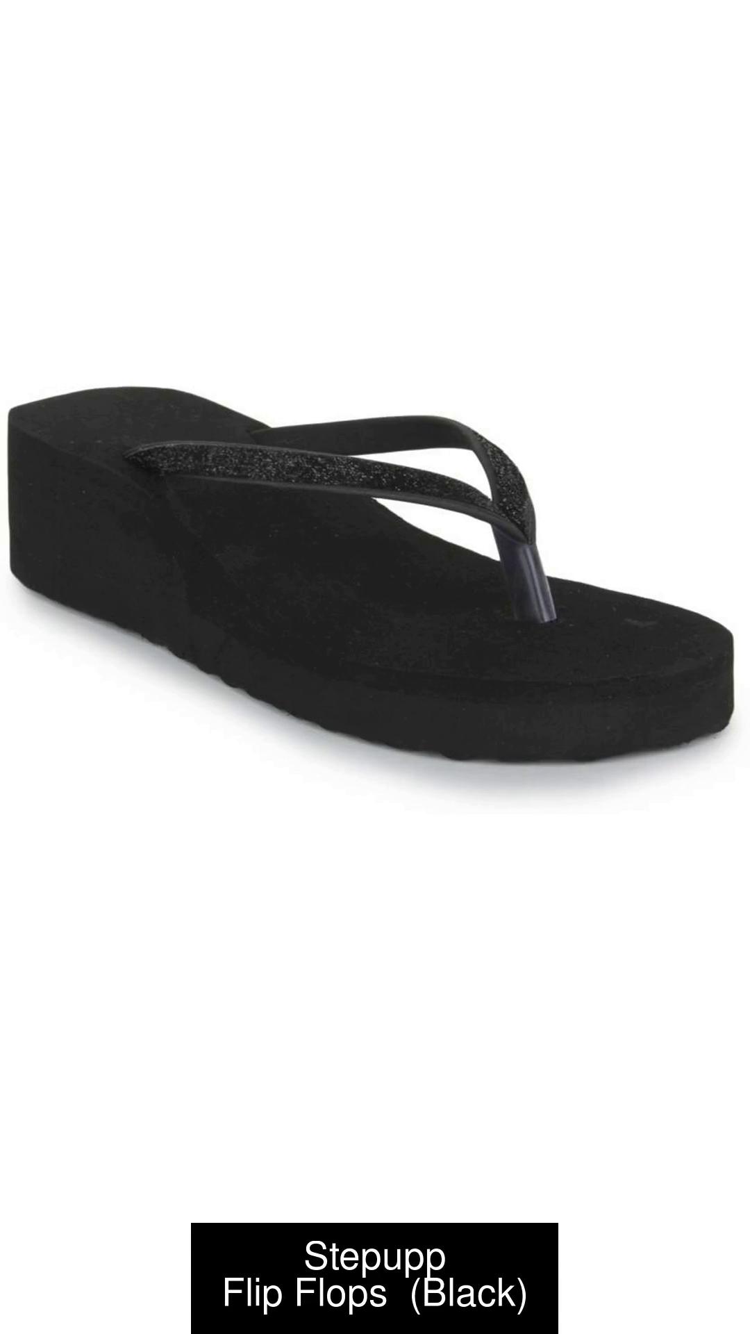 Black store slippers womens