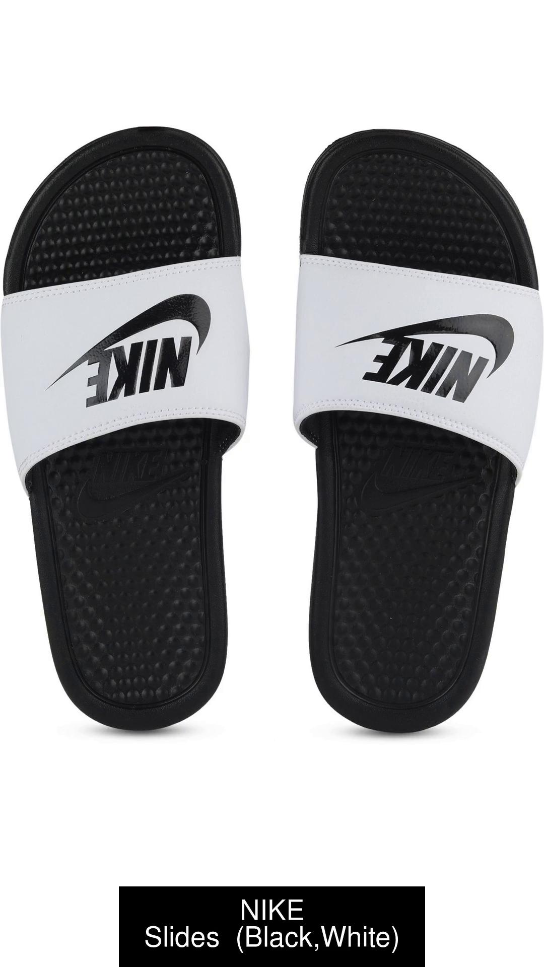 Nike black and white slides new arrivals