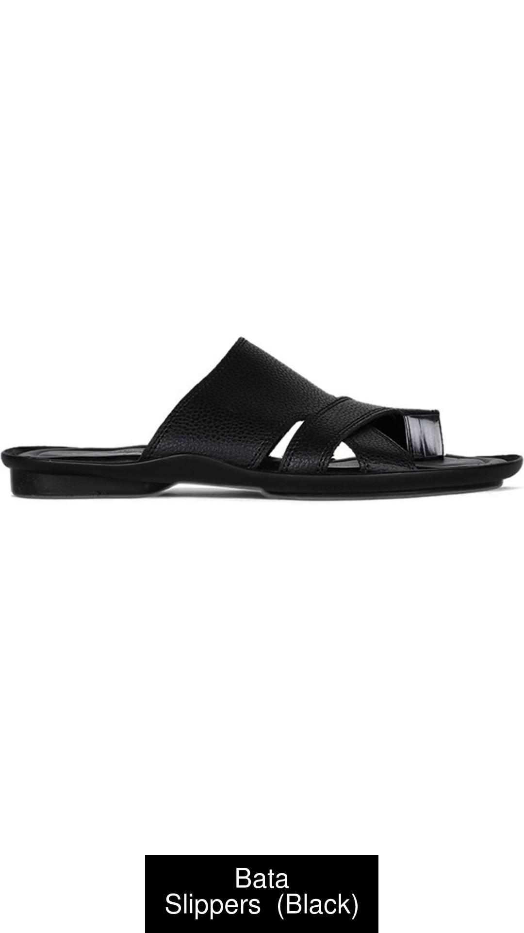 Buy BATA Men's Hemp Black Slippers - 11 UK (8716455) at