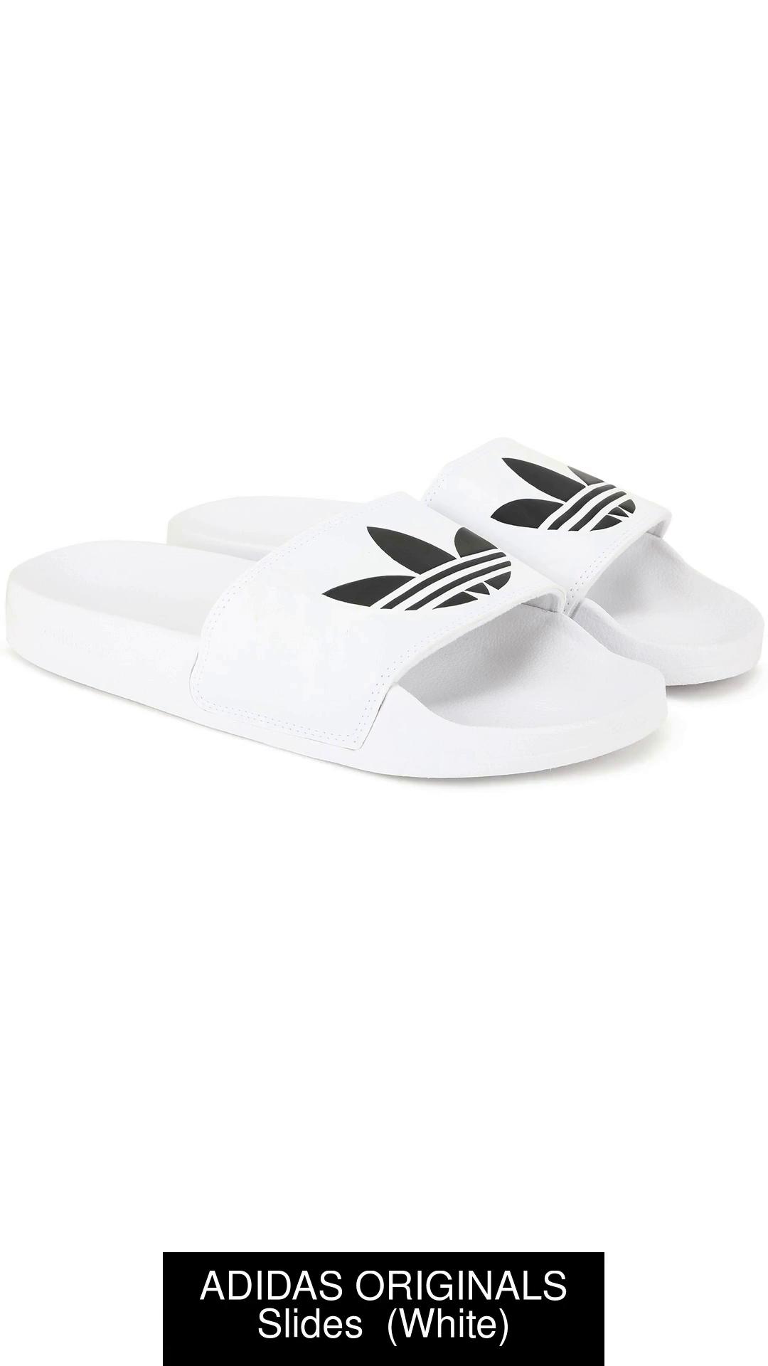 Adidas comfort slides online white