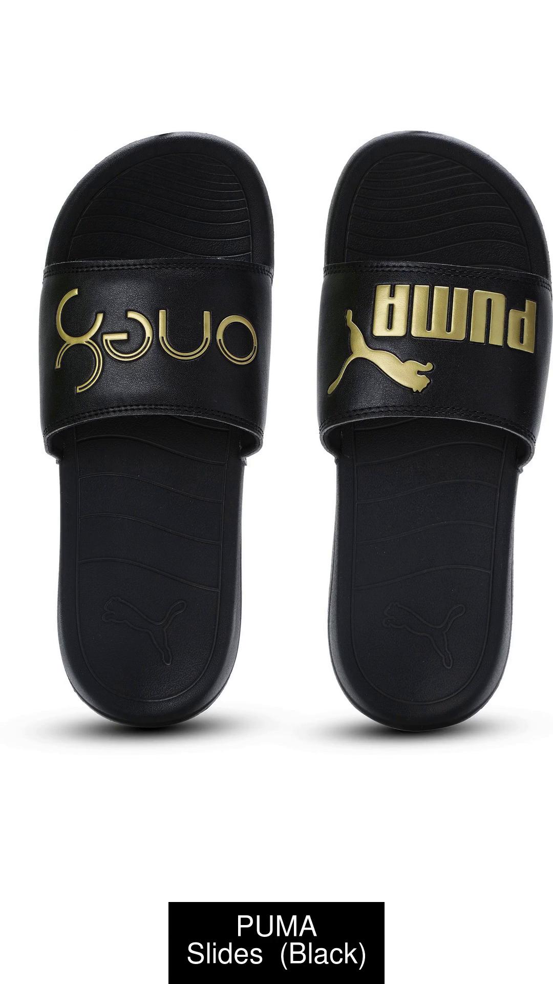 Puma slides store black and gold