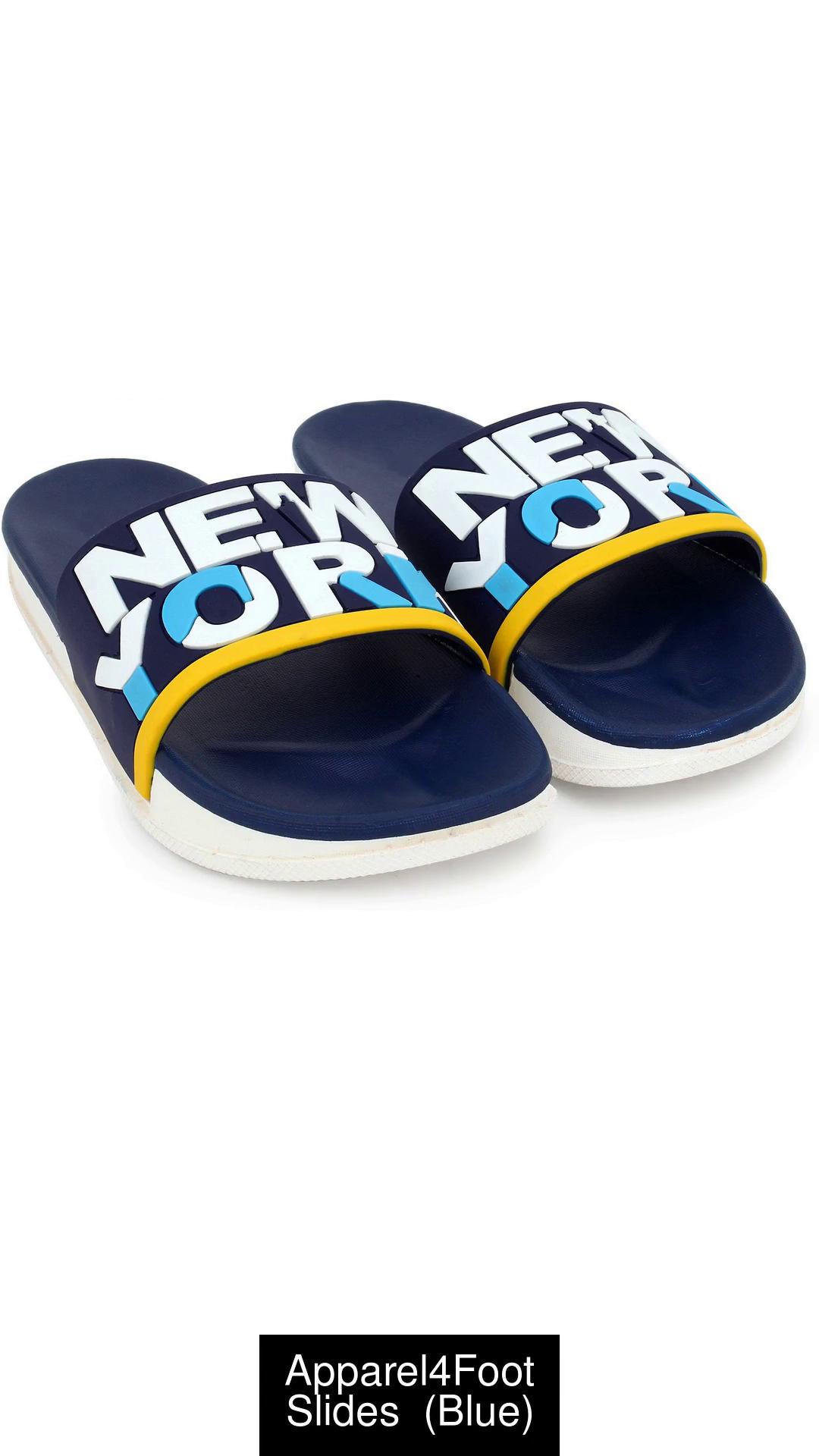 Apparel4Foot Men Men Sliders Blue New York Slides Boys Casual