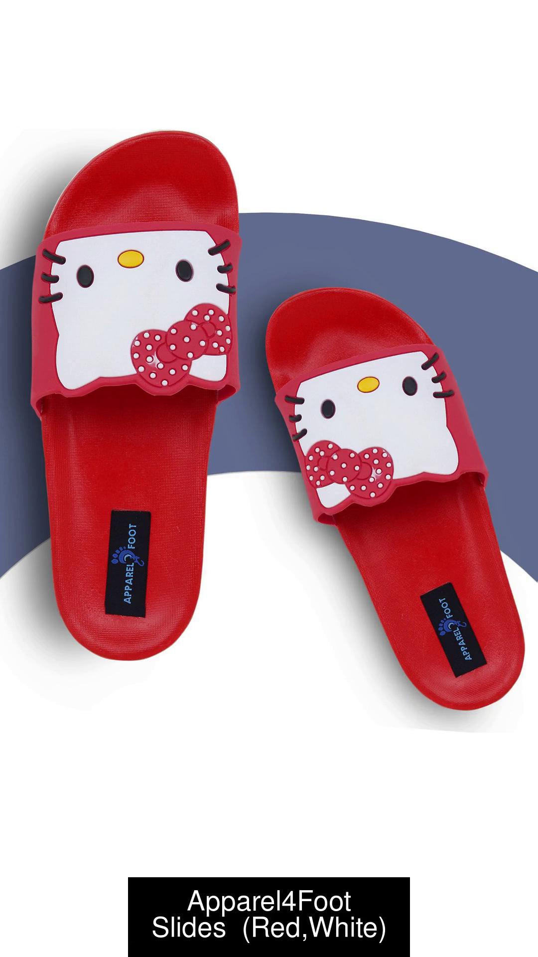 Red and white on sale slippers