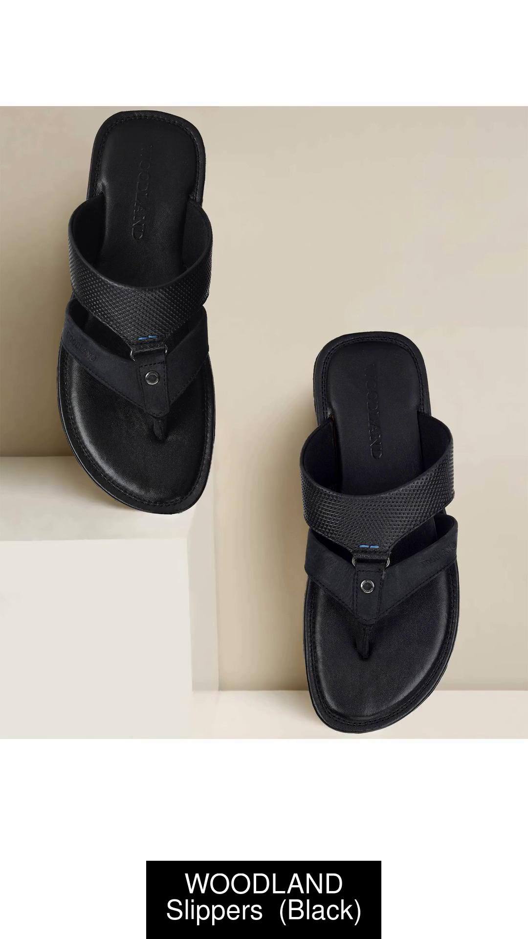Woodland Mens Black Leather Slipper6 UK 40 EU GP 2181116NW   Amazonin Fashion