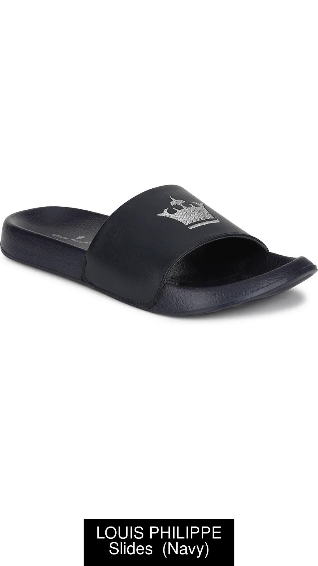 Louis vuitton black men's slides hot sale