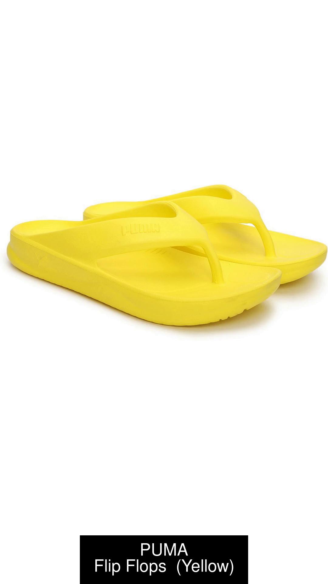 Puma discount yellow slippers